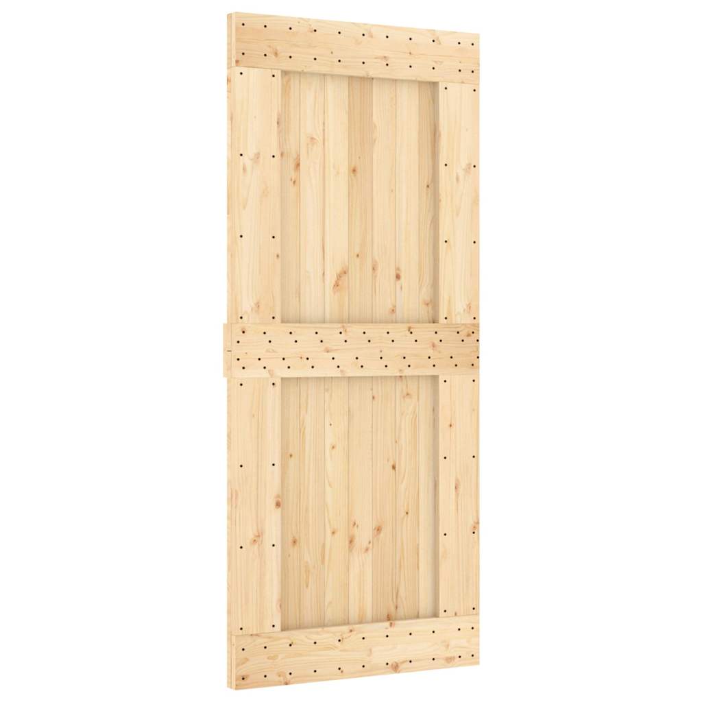 vidaXL Ușă glisantă cu set feronerie, 90x210 cm, lemn masiv de pin vidaXL Ușă glisantă cu set feronerie, 90x210 cm, lemn masiv de pin