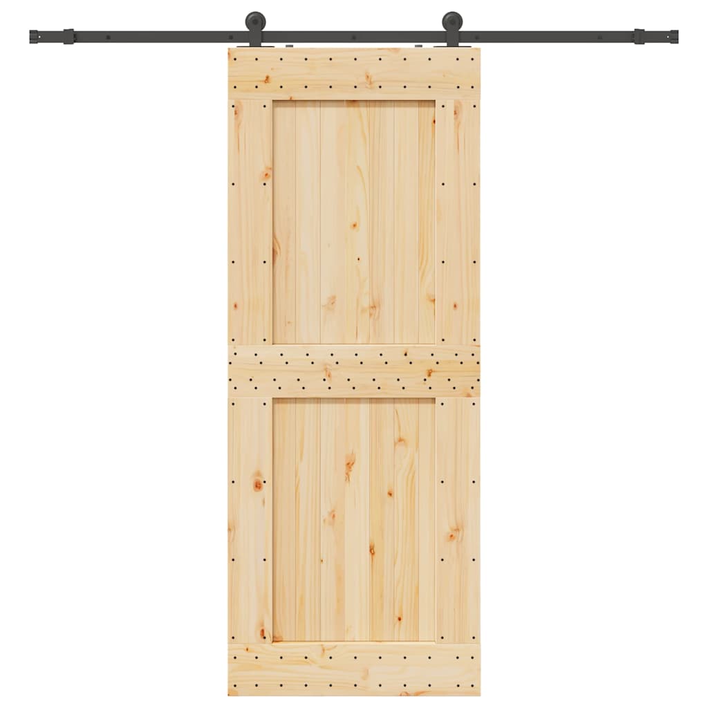 vidaXL Ușă glisantă cu set feronerie, 90x210 cm, lemn masiv de pin vidaXL Ușă glisantă cu set feronerie, 90x210 cm, lemn masiv de pin