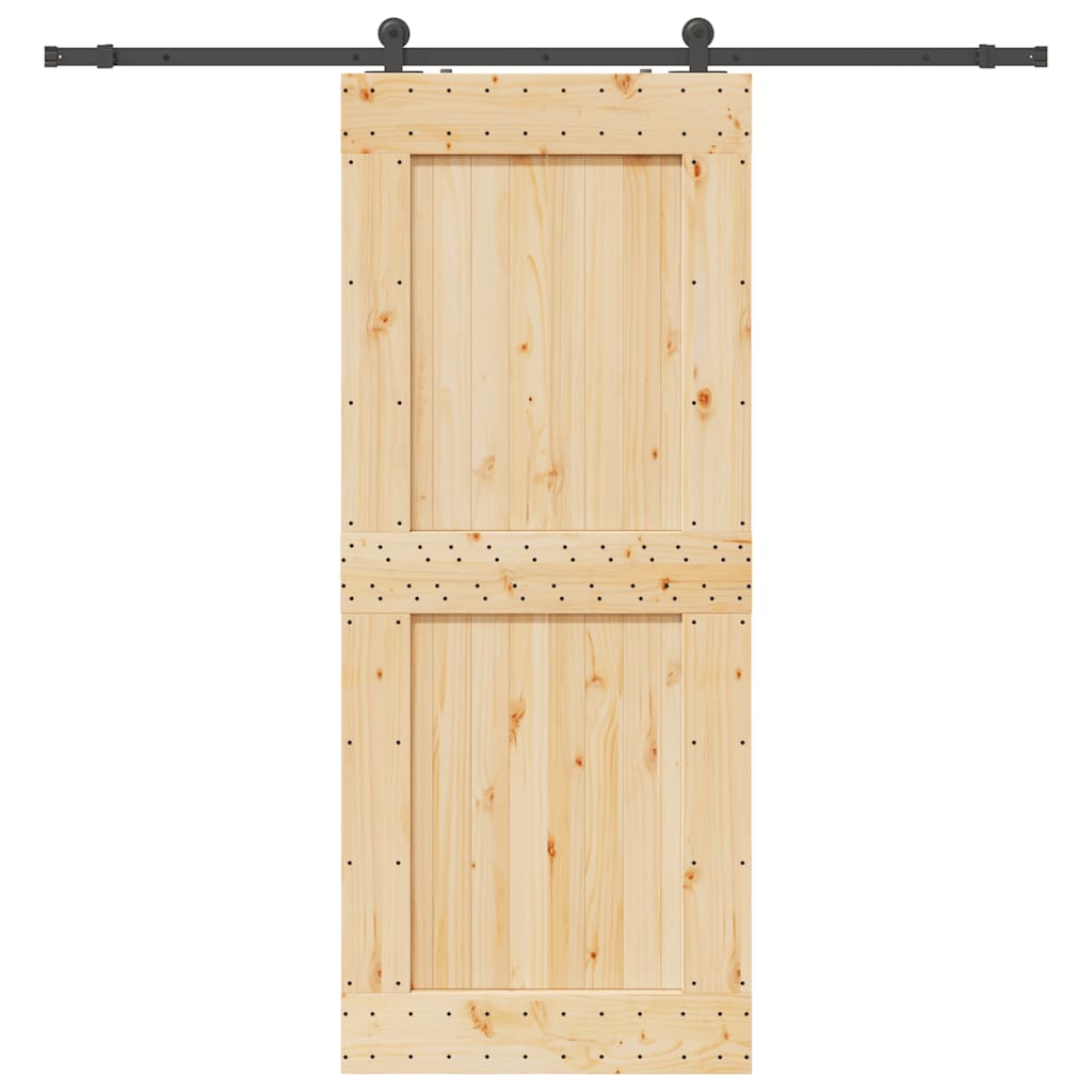 vidaXL Ușă glisantă cu set de feronerie 95x210 cm, lemn masiv de pin vidaXL Ușă glisantă cu set de feronerie 95x210 cm, lemn masiv de pin