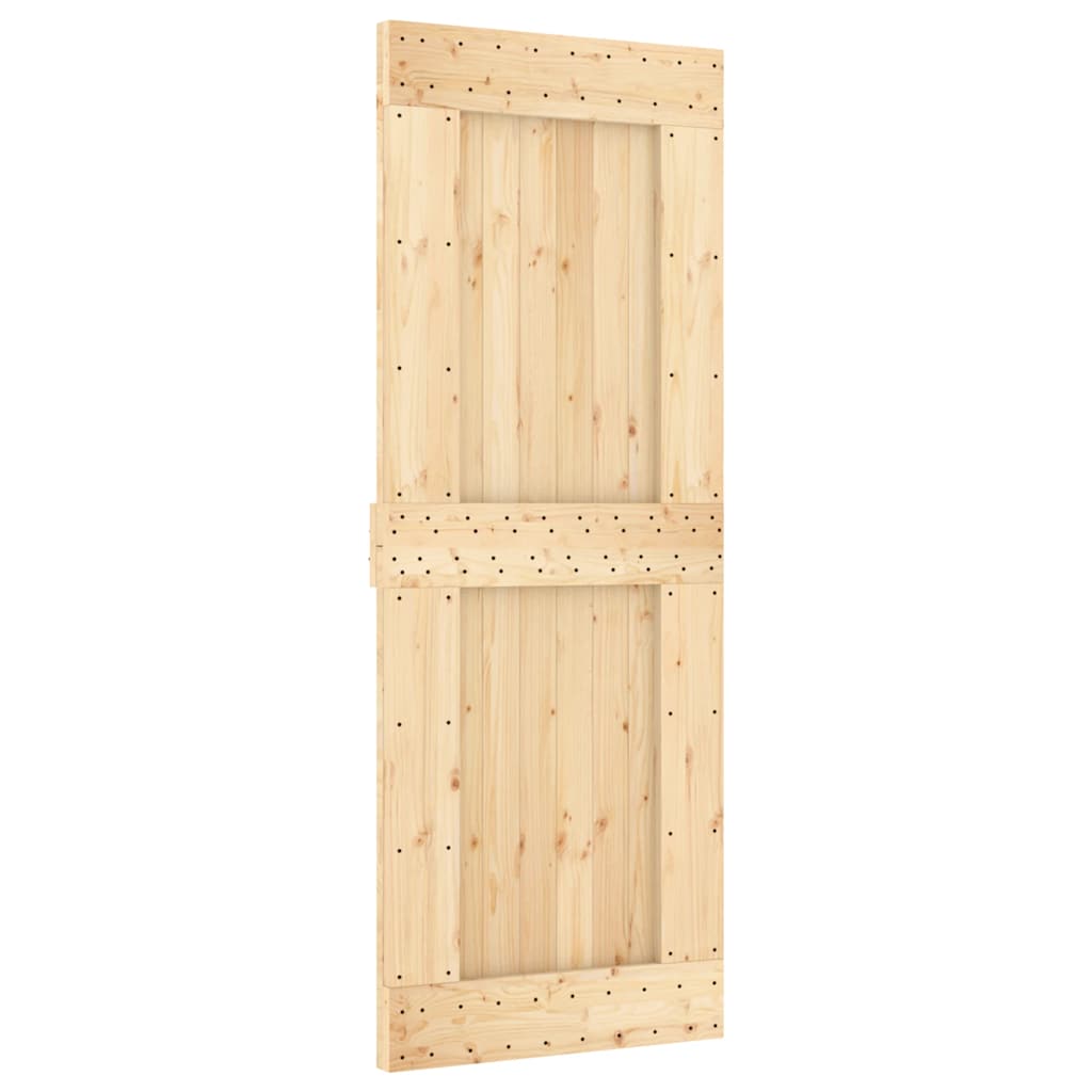 vidaXL Ușă glisantă cu set de feronerie 80x210 cm, lemn masiv de pin vidaXL Ușă glisantă cu set de feronerie 80x210 cm, lemn masiv de pin