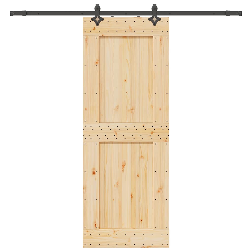 vidaXL Ușă glisantă cu set de feronerie 85x210 cm, lemn masiv de pin vidaXL Ușă glisantă cu set de feronerie 85x210 cm, lemn masiv de pin