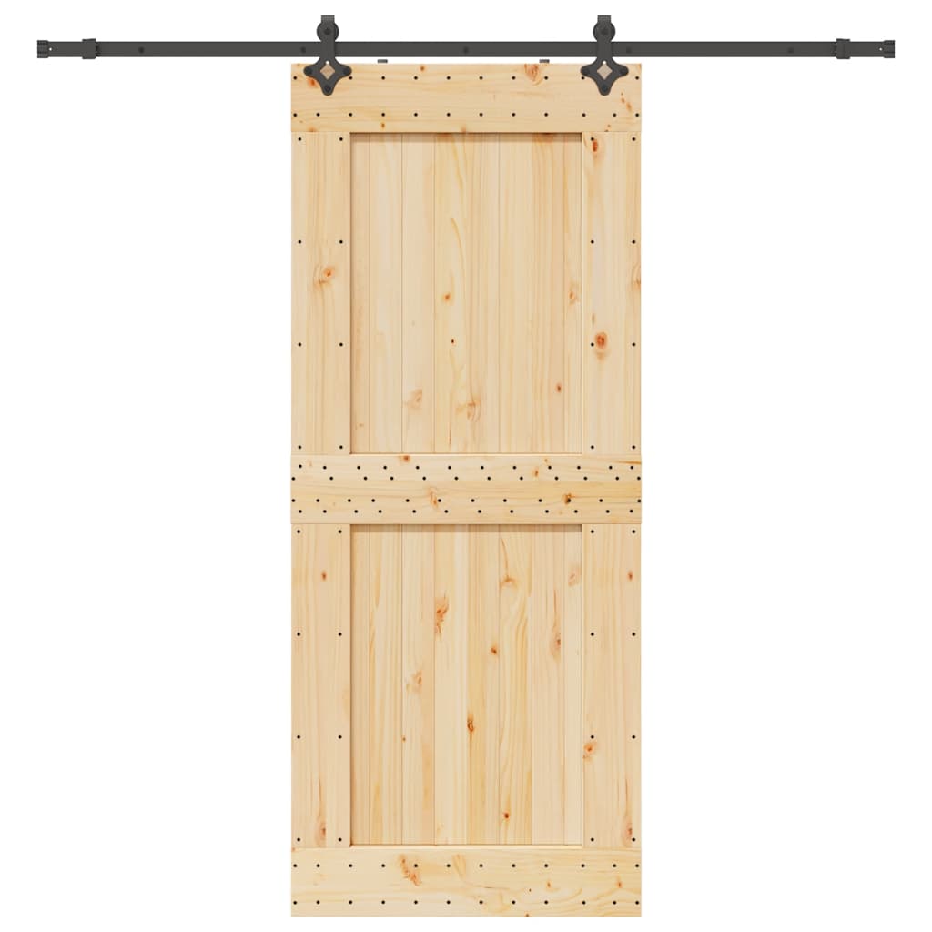 vidaXL Ușă glisantă cu set de feronerie 95x210 cm, lemn masiv de pin