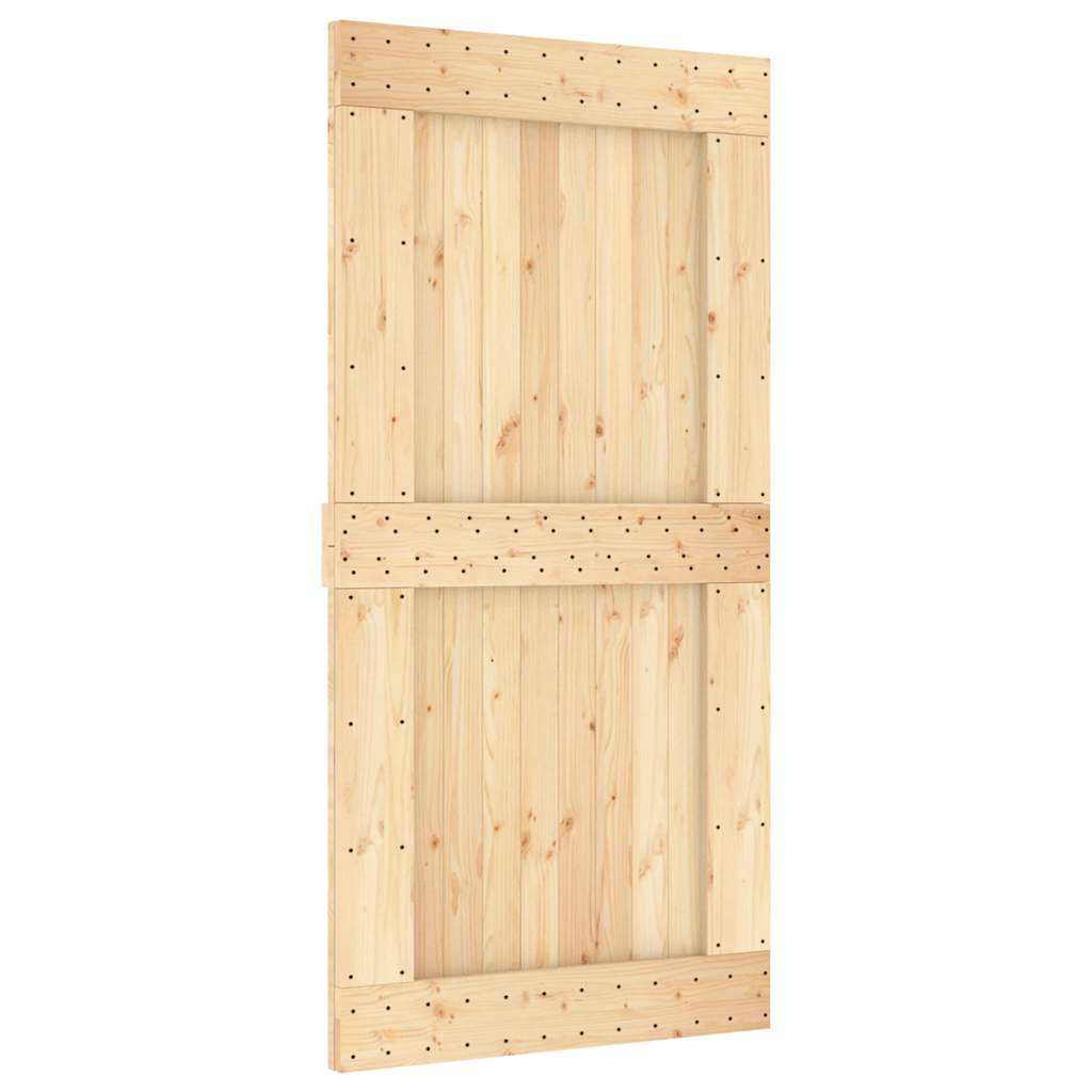 vidaXL Ușă glisantă cu set feronerie, 100x210 cm, lemn masiv de pin vidaXL Ușă glisantă cu set feronerie, 100x210 cm, lemn masiv de pin