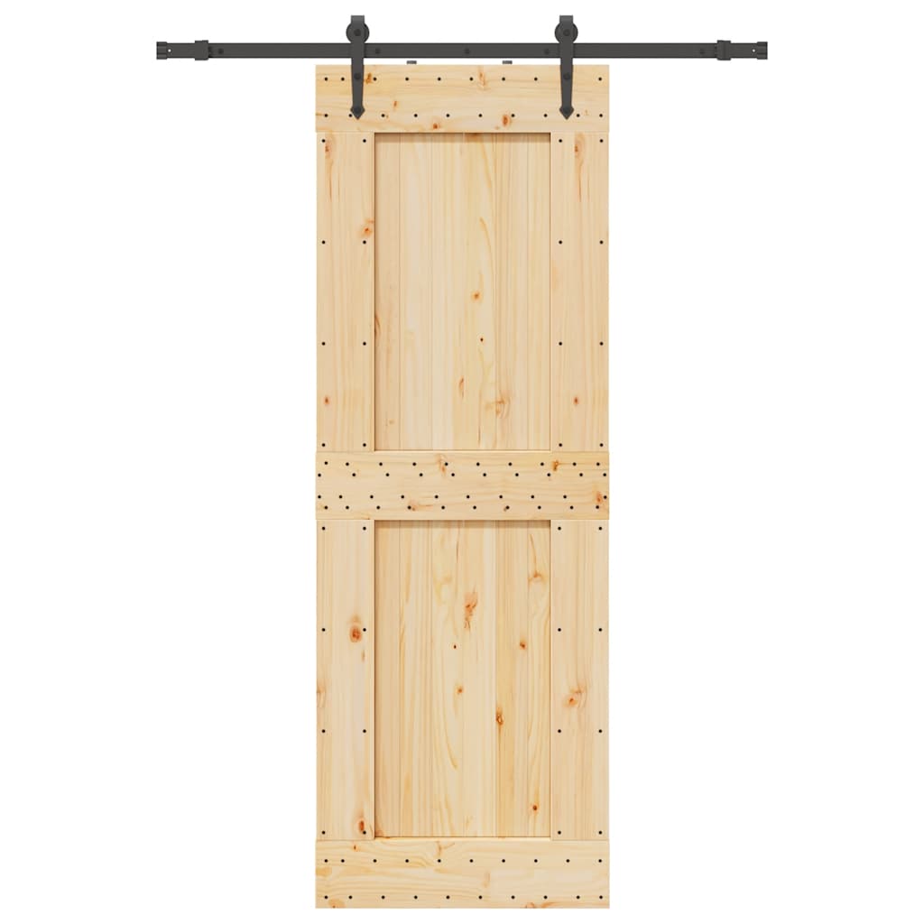 vidaXL Ușă glisantă cu set de feronerie 80x210 cm, lemn masiv de pin vidaXL Ușă glisantă cu set de feronerie 80x210 cm, lemn masiv de pin