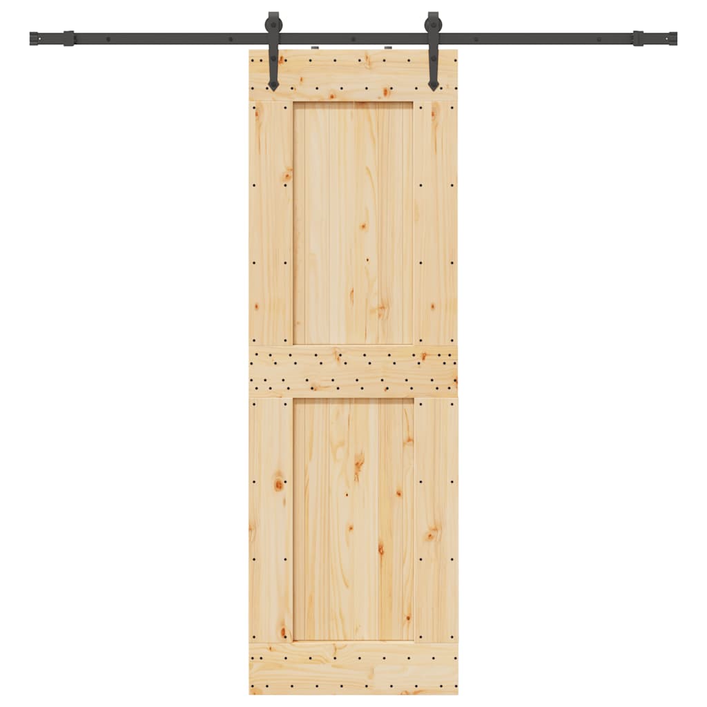 vidaXL Ușă glisantă cu set de feronerie 70x210 cm, lemn masiv de pin vidaXL Ușă glisantă cu set de feronerie 70x210 cm, lemn masiv de pin