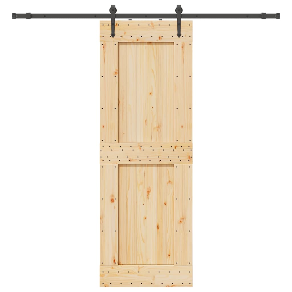 vidaXL Ușă glisantă cu set de feronerie 80x210 cm, lemn masiv de pin vidaXL Ușă glisantă cu set de feronerie 80x210 cm, lemn masiv de pin