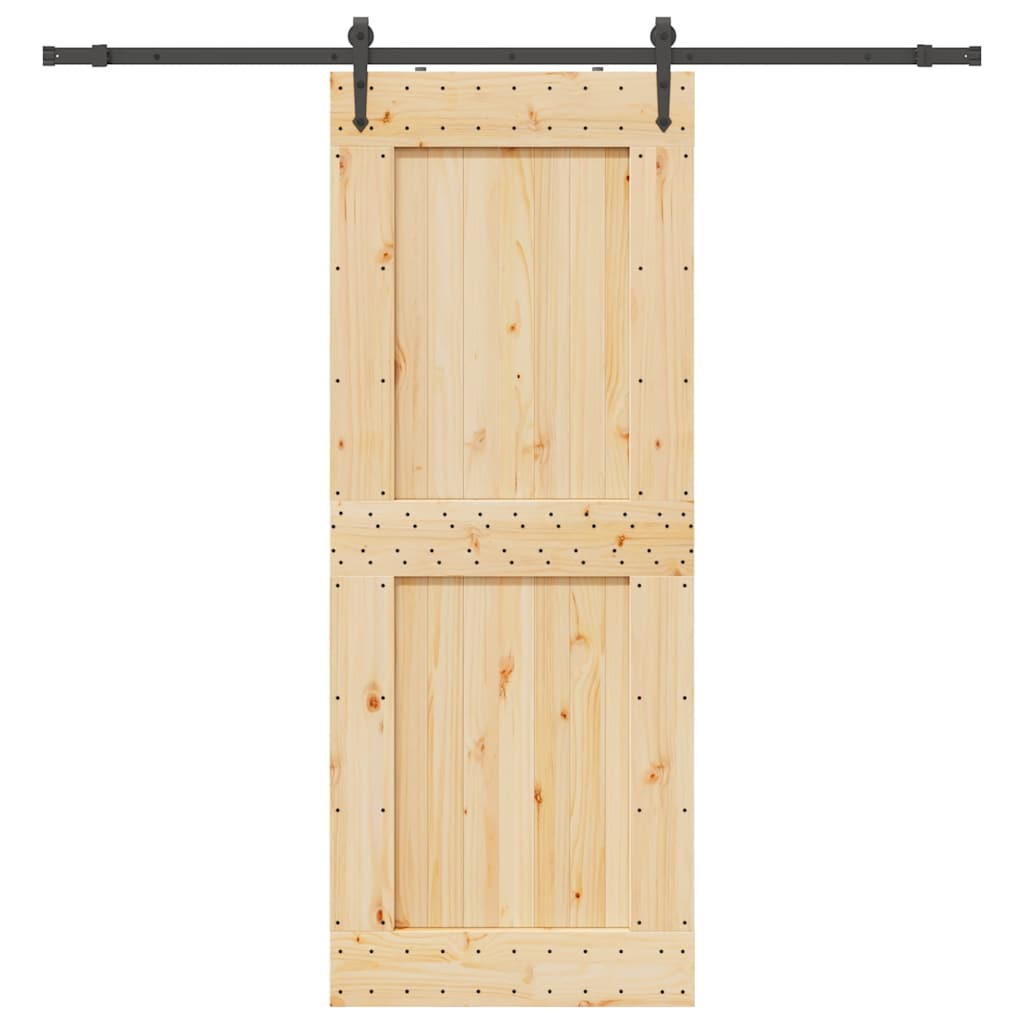 vidaXL Ușă glisantă cu set feronerie, 90x210 cm, lemn masiv de pin vidaXL Ușă glisantă cu set feronerie, 90x210 cm, lemn masiv de pin