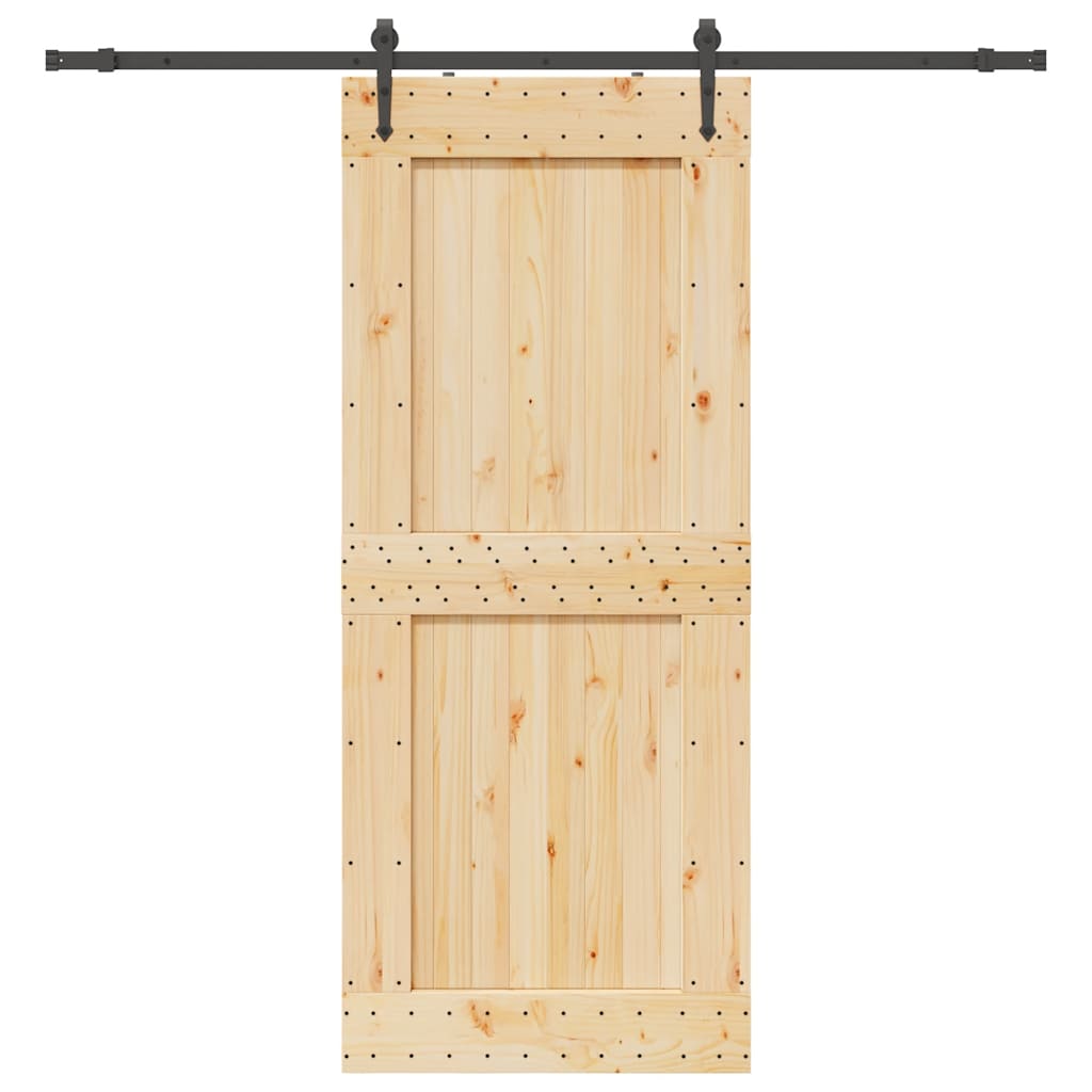 vidaXL Ușă glisantă cu set de feronerie 95x210 cm, lemn masiv de pin vidaXL Ușă glisantă cu set de feronerie 95x210 cm, lemn masiv de pin