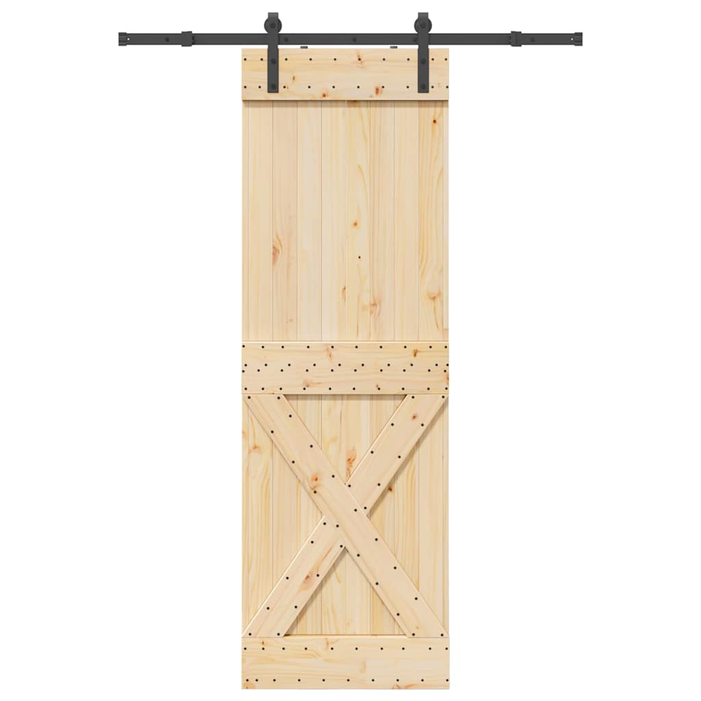 vidaXL Ușă glisantă cu set de feronerie 70x210 cm, lemn masiv de pin vidaXL Ușă glisantă cu set de feronerie 70x210 cm, lemn masiv de pin