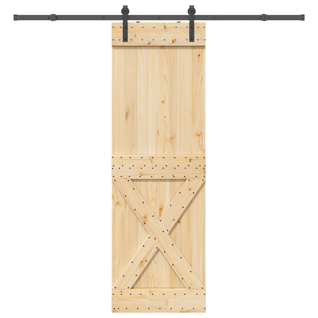 vidaXL Ușă glisantă cu set de feronerie 70x210 cm, lemn masiv de pin vidaXL Ușă glisantă cu set de feronerie 70x210 cm, lemn masiv de pin