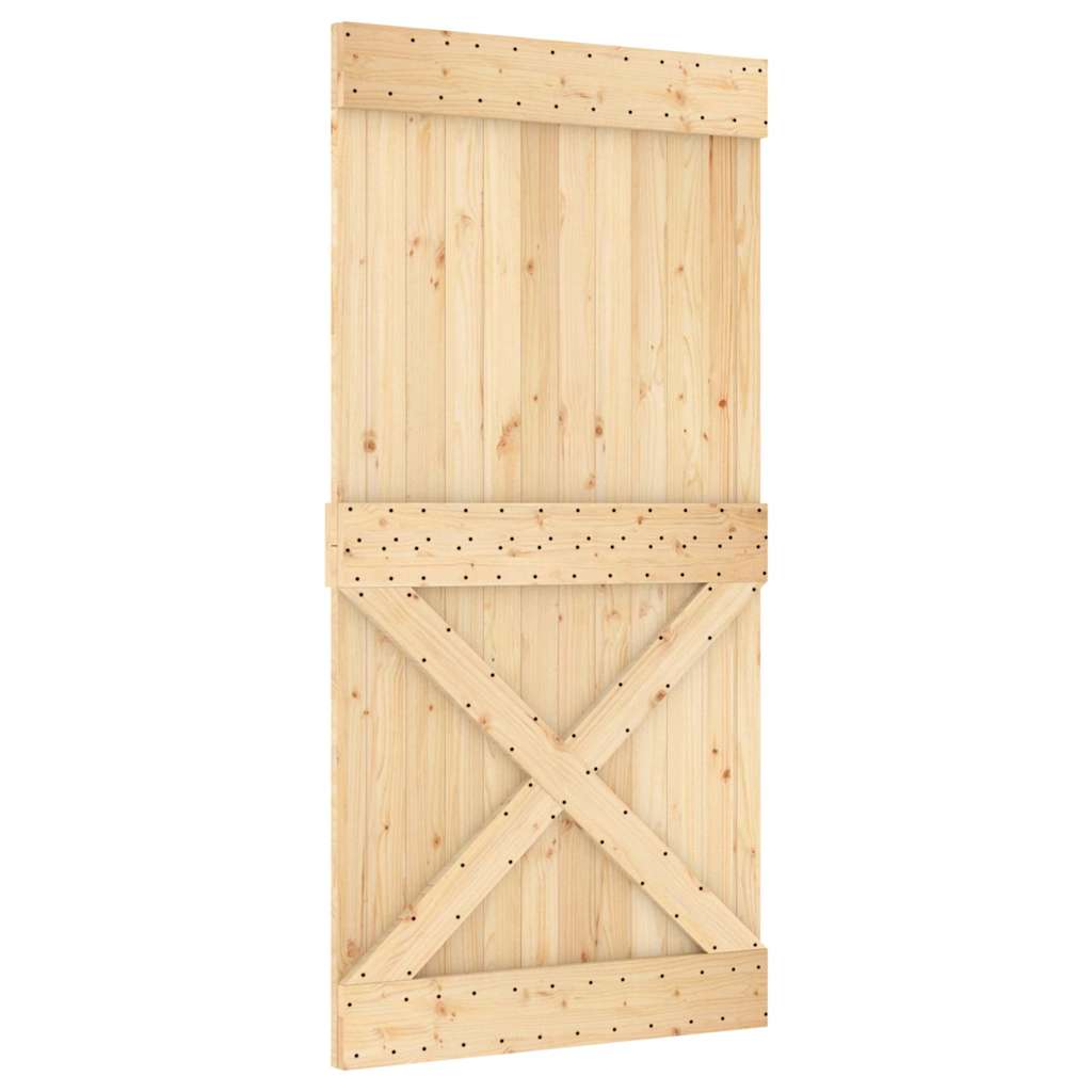 vidaXL Ușă glisantă cu set feronerie, 100x210 cm, lemn masiv de pin vidaXL Ușă glisantă cu set feronerie, 100x210 cm, lemn masiv de pin