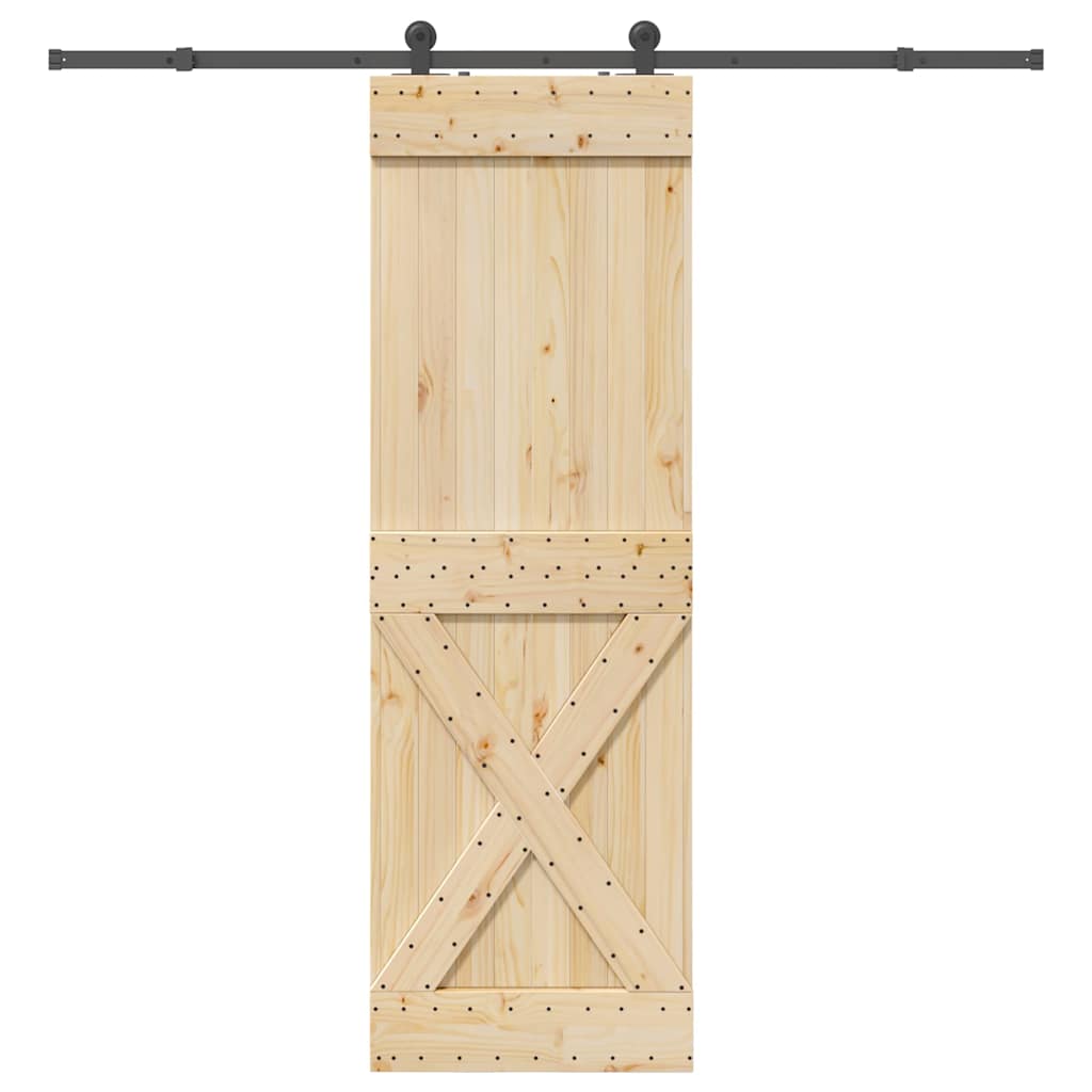 vidaXL Ușă glisantă cu set de feronerie 70x210 cm, lemn masiv de pin vidaXL Ușă glisantă cu set de feronerie 70x210 cm, lemn masiv de pin