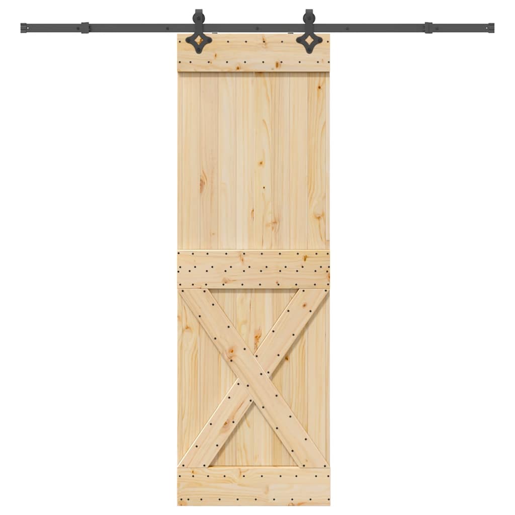 vidaXL Ușă glisantă cu set de feronerie 70x210 cm, lemn masiv de pin vidaXL Ușă glisantă cu set de feronerie 70x210 cm, lemn masiv de pin