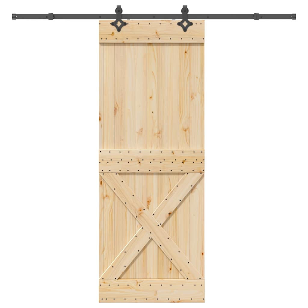 vidaXL Ușă glisantă cu set de feronerie 85x210 cm, lemn masiv de pin vidaXL Ușă glisantă cu set de feronerie 85x210 cm, lemn masiv de pin