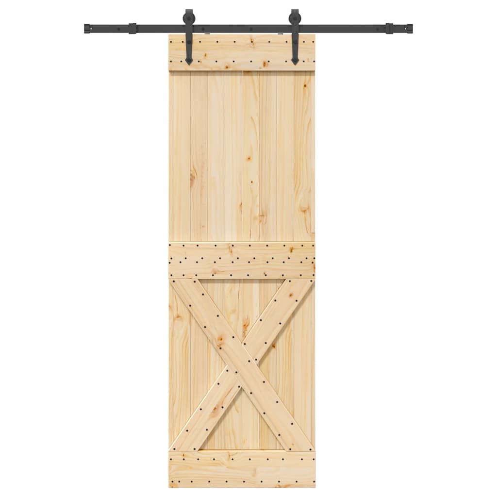 vidaXL Ușă glisantă cu set de feronerie 70x210 cm, lemn masiv de pin vidaXL Ușă glisantă cu set de feronerie 70x210 cm, lemn masiv de pin