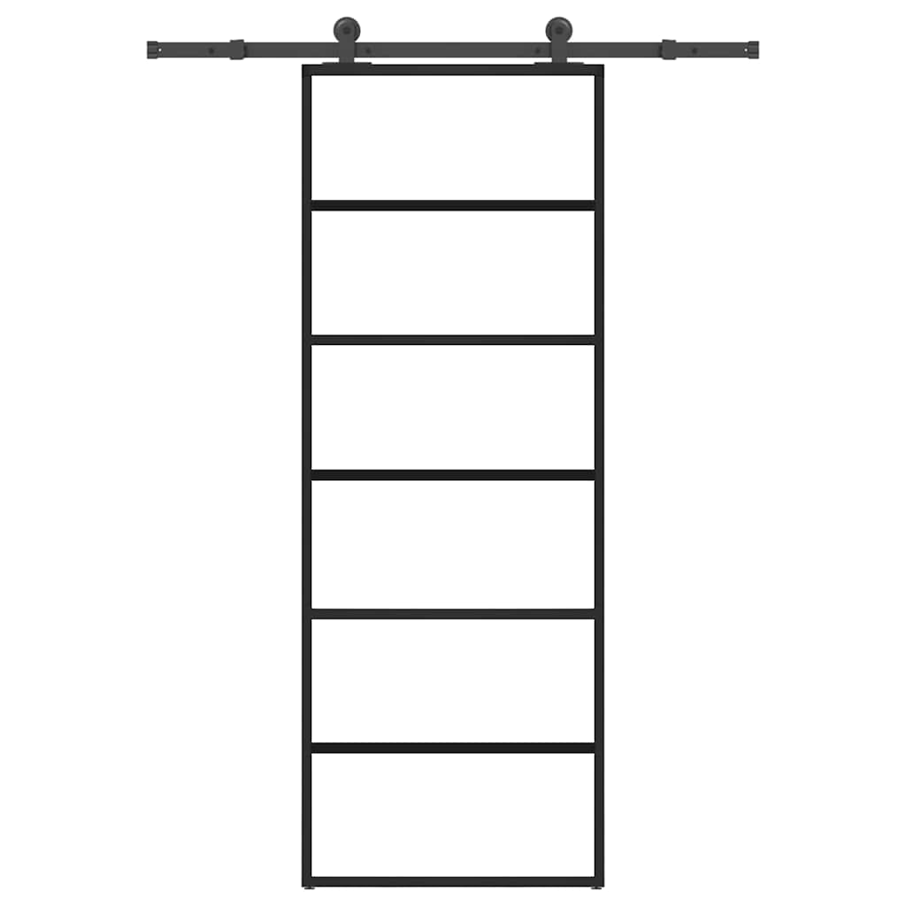 vidaXL Ușă glisantă cu set feronerie, 76x205 cm, sticlă ESG/aluminiu