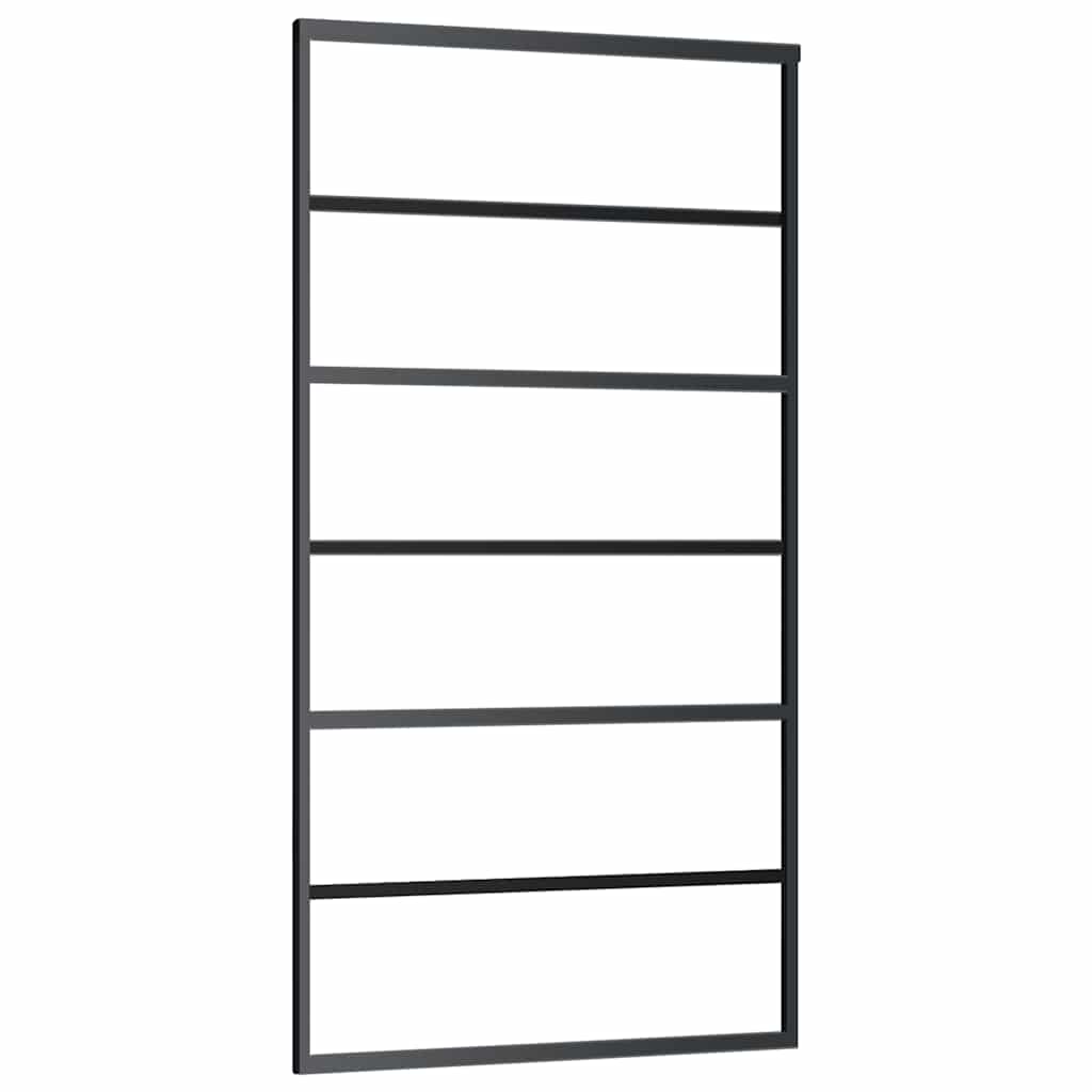 vidaXL Ușă glisantă cu set feronerie 102x205 cm ESG sticlă și aluminiu vidaXL Ușă glisantă cu set feronerie 102x205 cm ESG sticlă și aluminiu