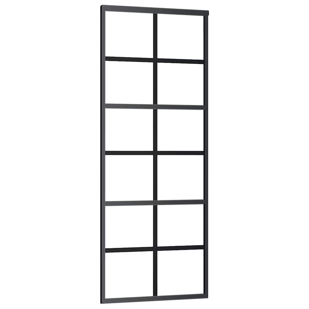 vidaXL Ușă glisantă cu set feronerie, 76x205 cm, sticlă ESG/aluminiu vidaXL Ușă glisantă cu set feronerie, 76x205 cm, sticlă ESG/aluminiu