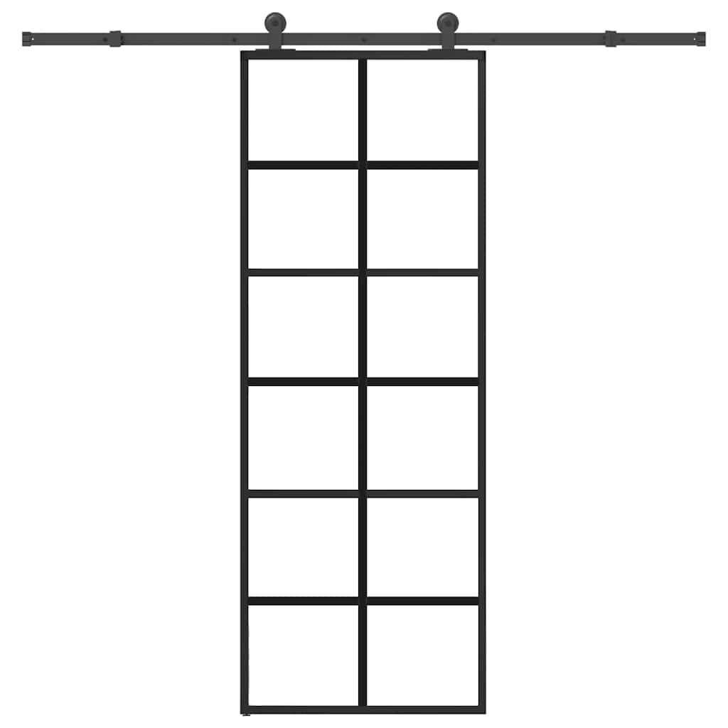 vidaXL Ușă glisantă cu set feronerie, 76x205 cm, sticlă ESG/aluminiu vidaXL Ușă glisantă cu set feronerie, 76x205 cm, sticlă ESG/aluminiu