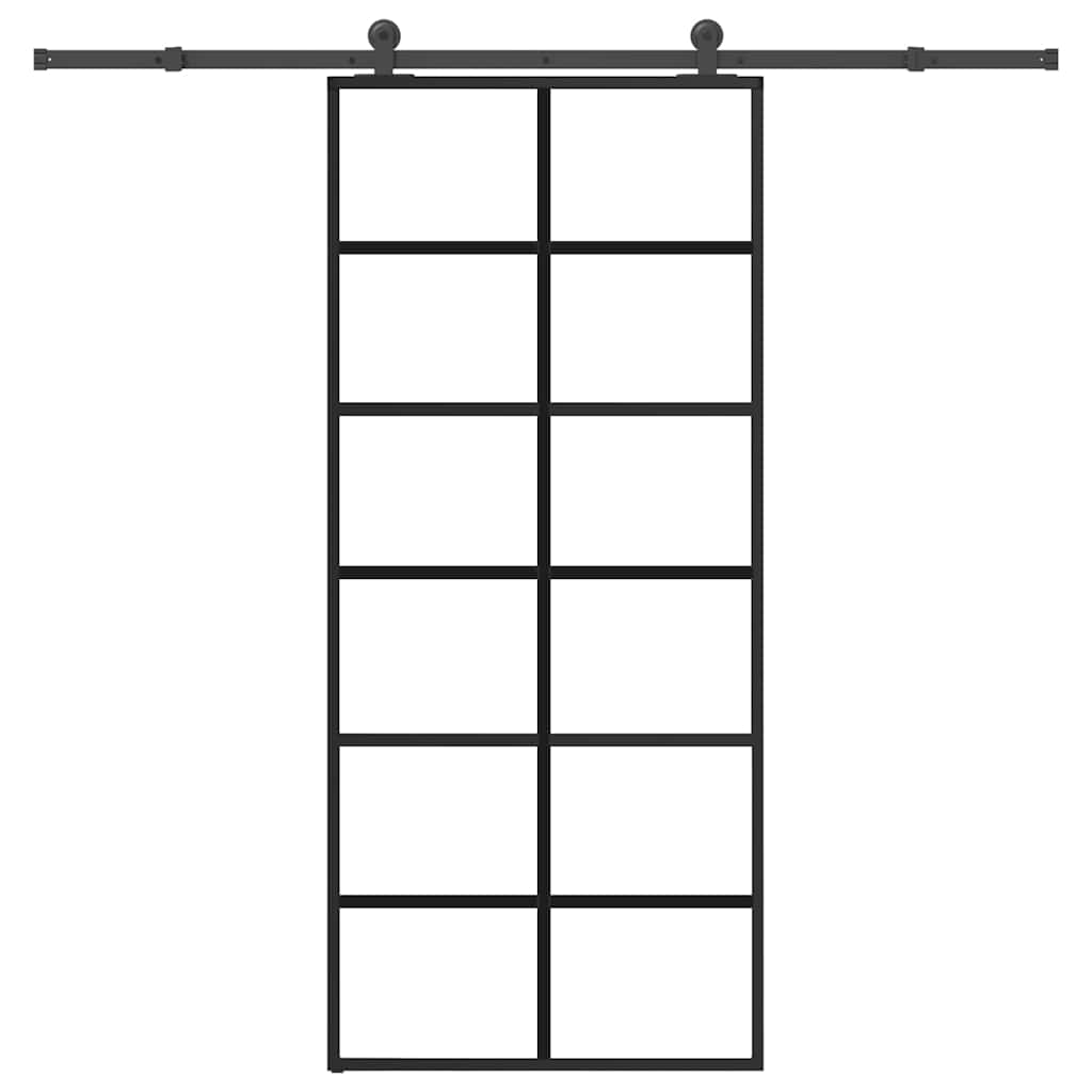 vidaXL Ușă glisantă cu set feronerie, 90x205 cm, sticlă ESG/aluminiu