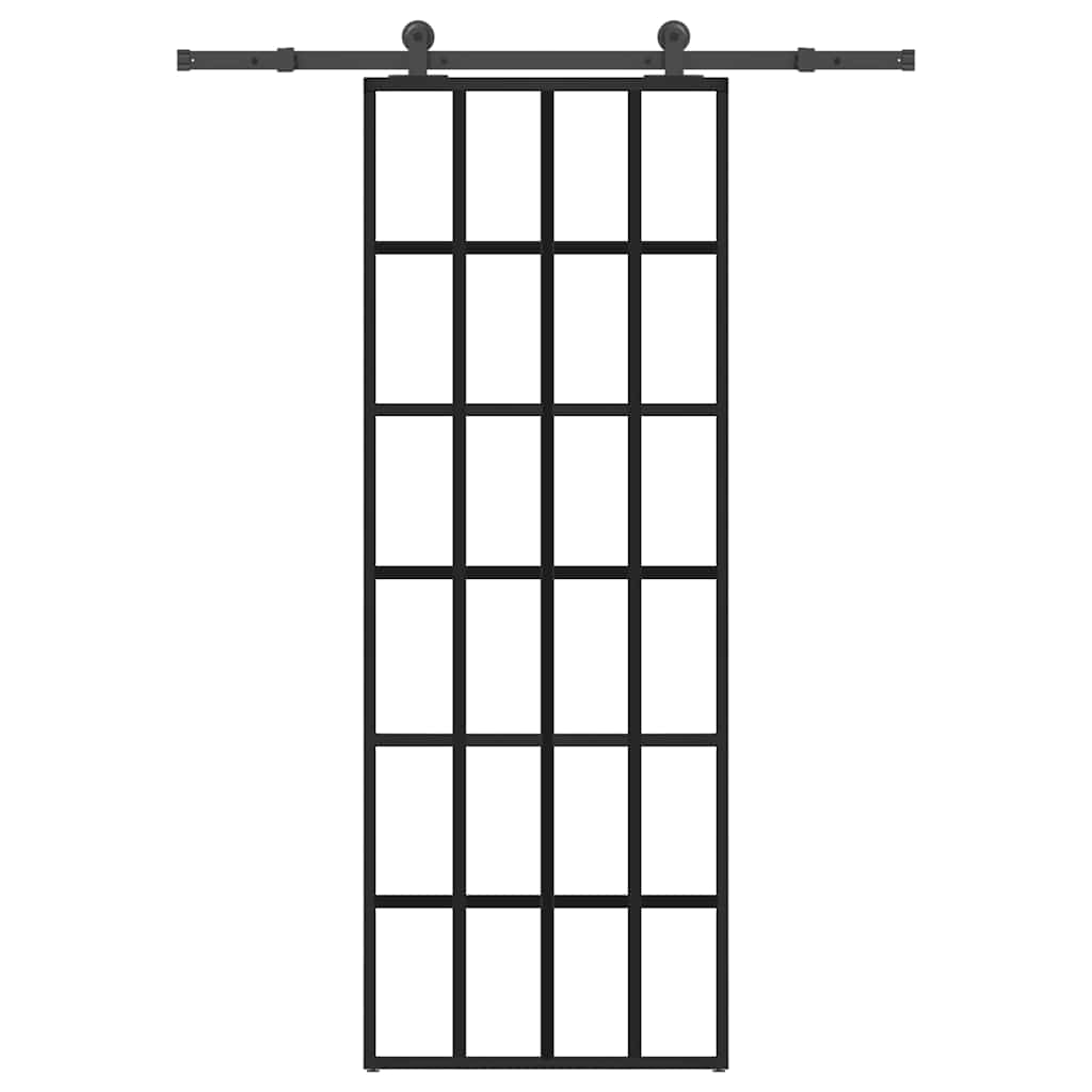 vidaXL Ușă glisantă cu set feronerie, 76x205 cm, sticlă ESG/aluminiu