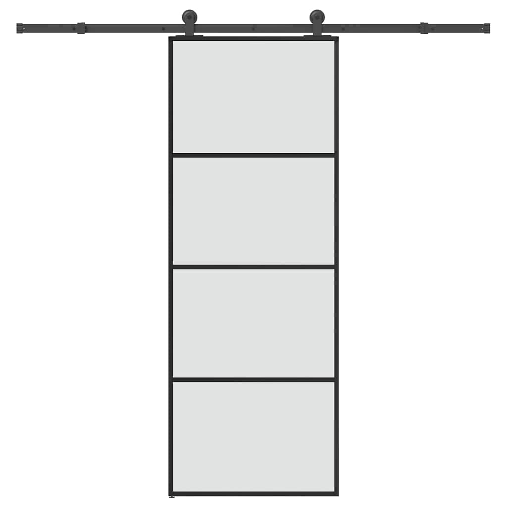 vidaXL Ușă glisantă cu set feronerie, 76x205 cm, sticlă ESG/aluminiu vidaXL Ușă glisantă cu set feronerie, 76x205 cm, sticlă ESG/aluminiu