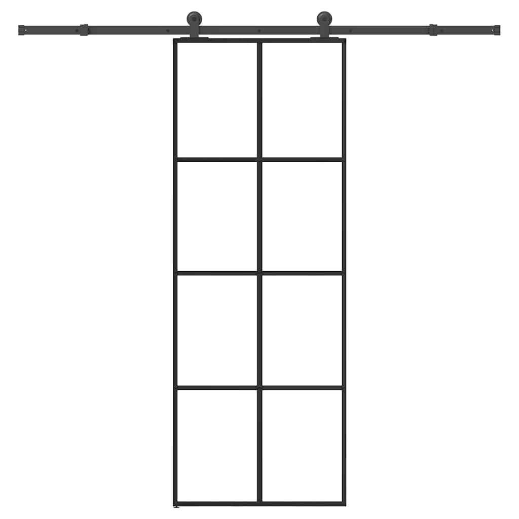 vidaXL Ușă glisantă cu set feronerie, 76x205 cm, sticlă ESG/aluminiu vidaXL Ușă glisantă cu set feronerie, 76x205 cm, sticlă ESG/aluminiu