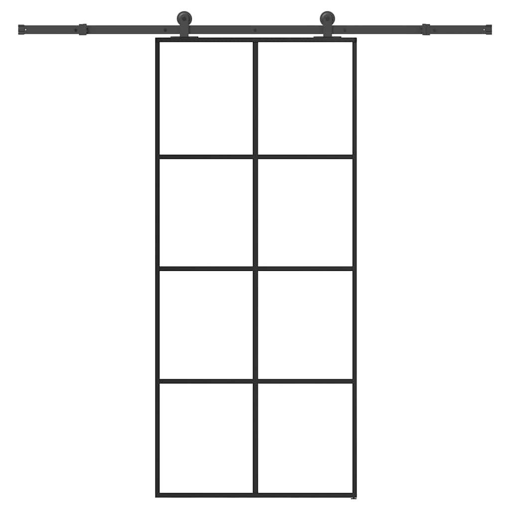 vidaXL Ușă glisantă cu set feronerie, 90x205 cm, sticlă ESG/aluminiu