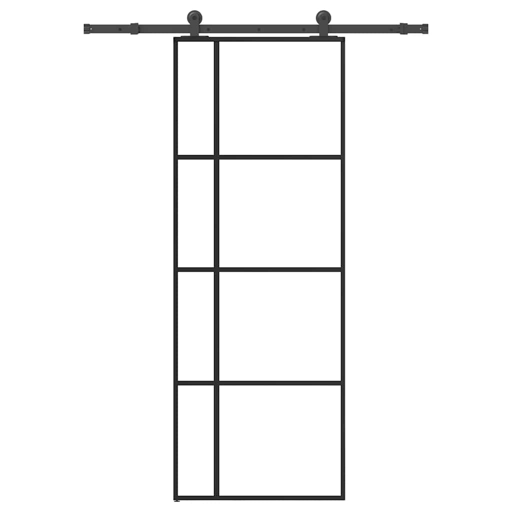 vidaXL Ușă glisantă cu set feronerie, 76x205 cm, sticlă ESG/aluminiu vidaXL Ușă glisantă cu set feronerie, 76x205 cm, sticlă ESG/aluminiu