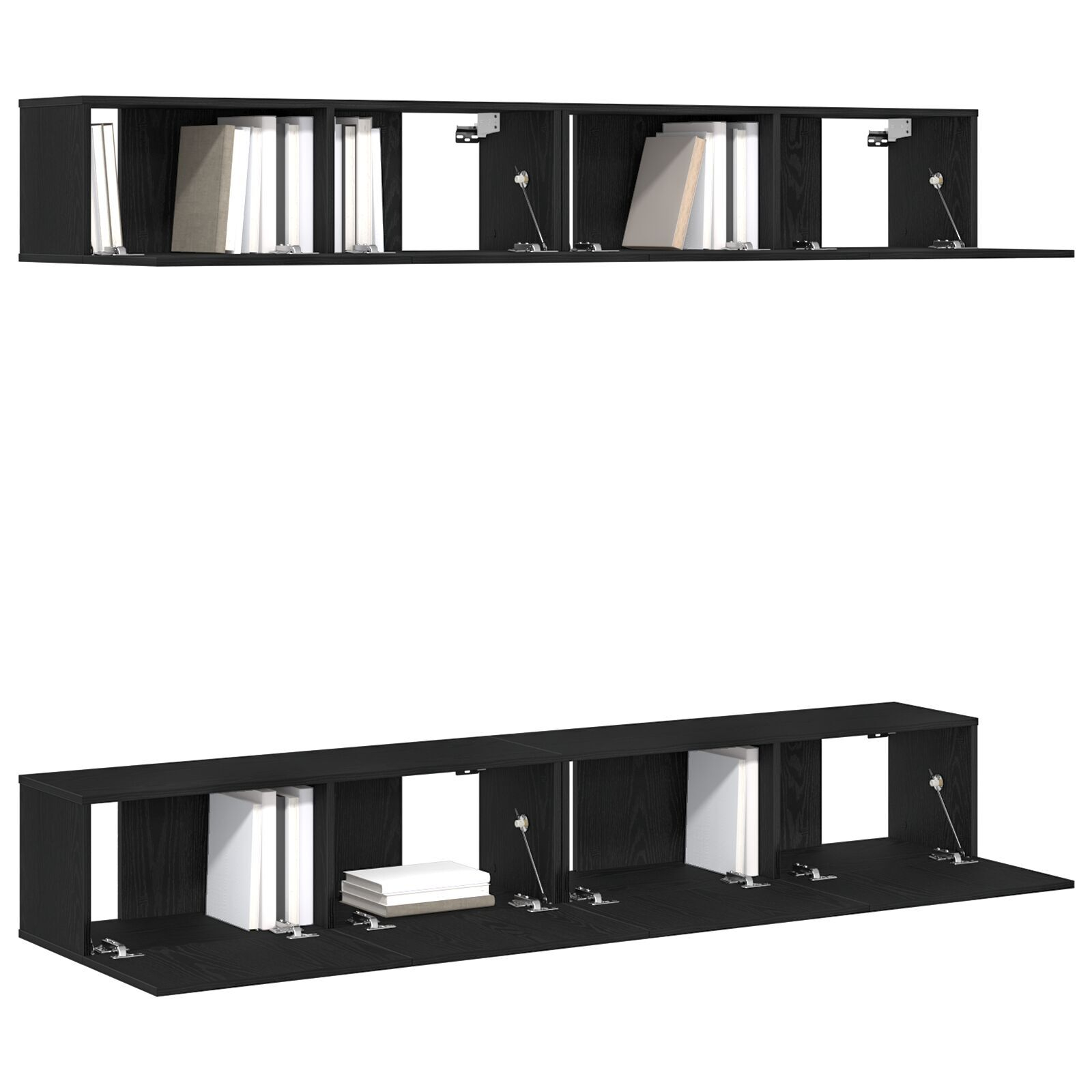 vidaXL Set comodă TV 4 pcs Stejar negru 100 x 30 x 30 cm Lemn compozit vidaXL Set comodă TV 4 pcs Stejar negru 100 x 30 x 30 cm Lemn compozit