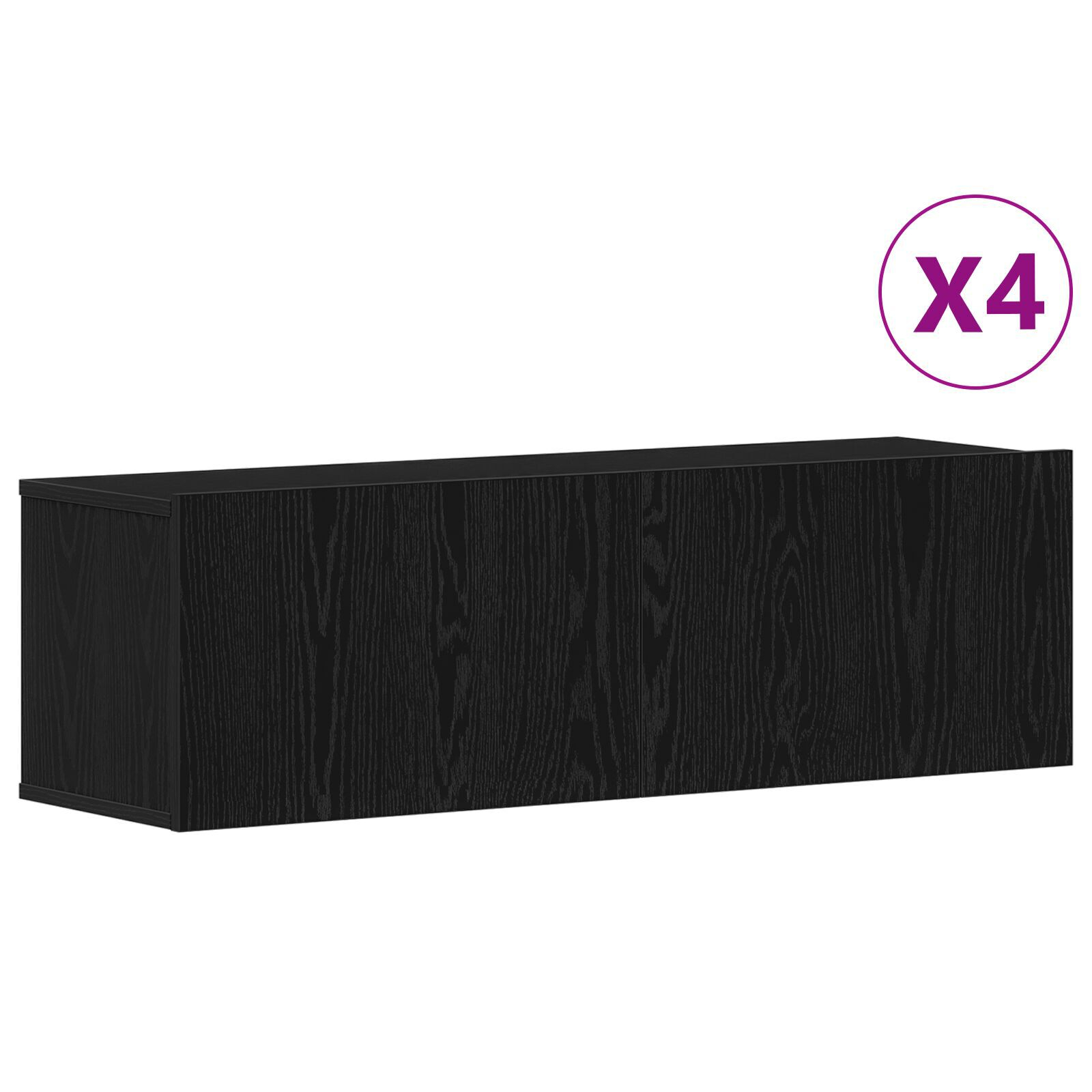 vidaXL Set comodă TV 4 pcs Stejar negru 100 x 30 x 30 cm Lemn compozit vidaXL Set comodă TV 4 pcs Stejar negru 100 x 30 x 30 cm Lemn compozit