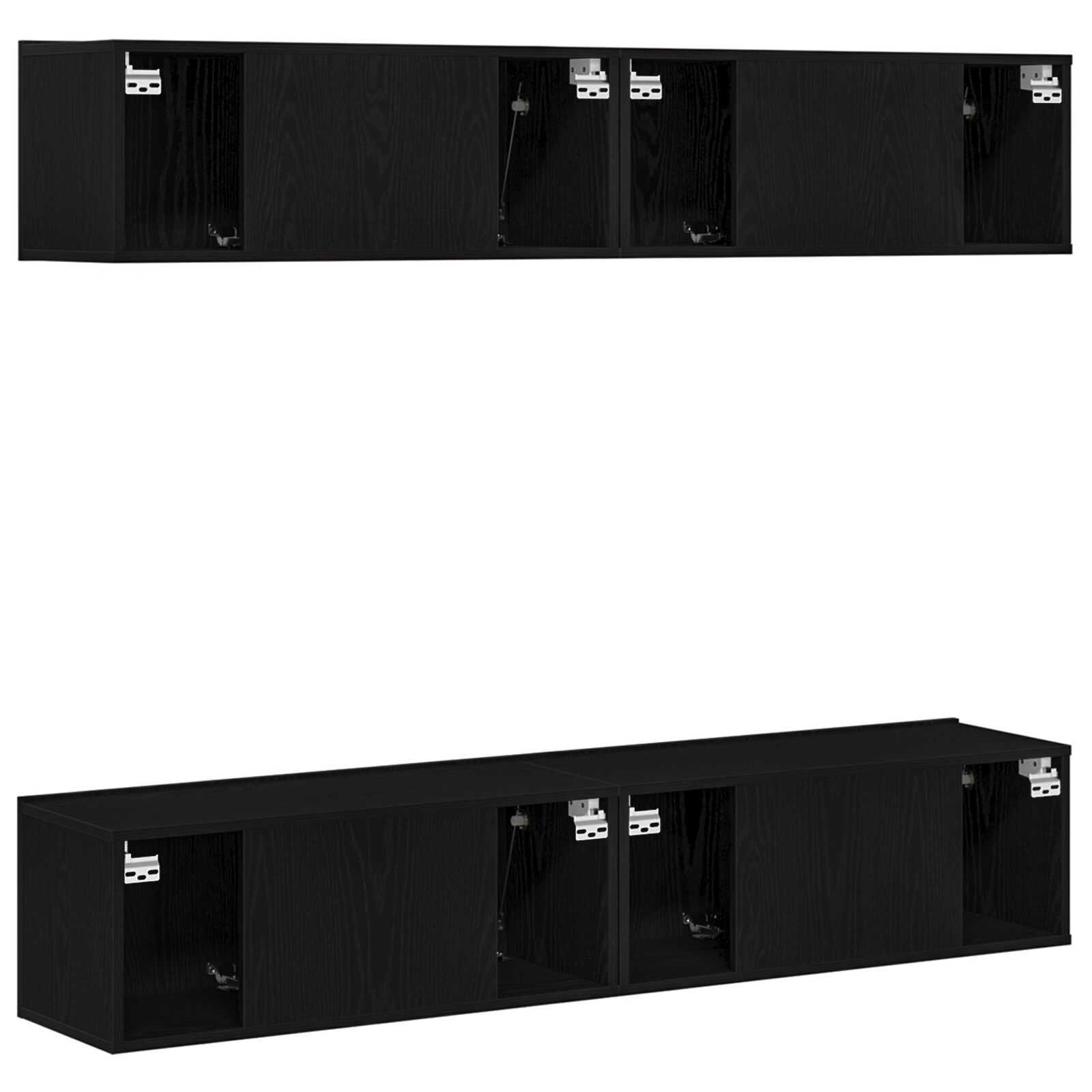 vidaXL Set comodă TV 4 pcs Stejar negru 80 x 30 x 30 cm Lemn compozit vidaXL Set comodă TV 4 pcs Stejar negru 80 x 30 x 30 cm Lemn compozit