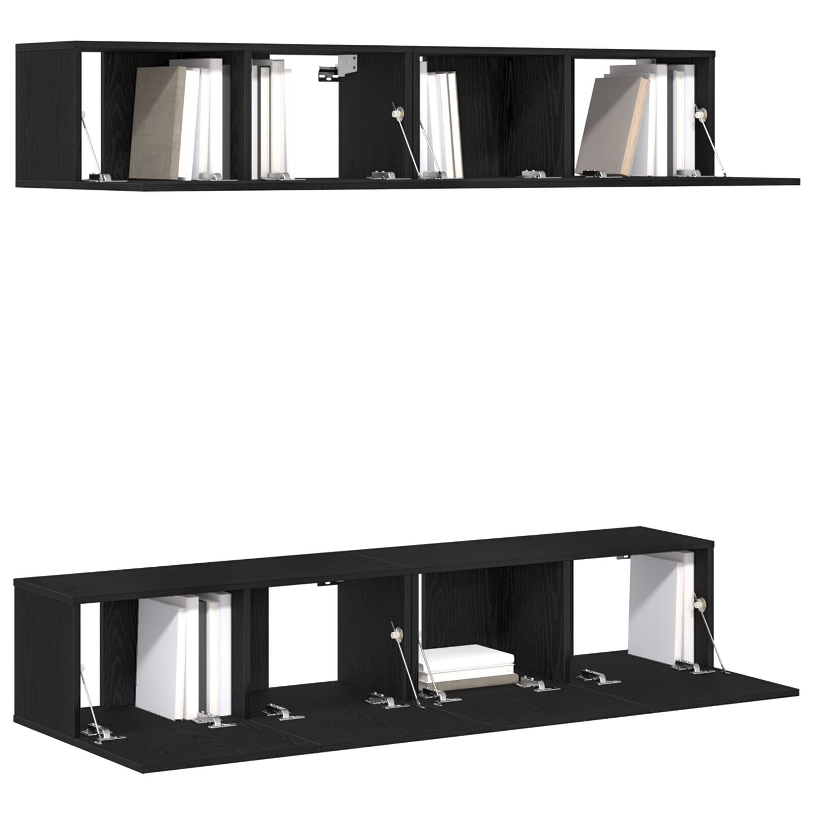 vidaXL Set comodă TV 4 pcs Stejar negru 80 x 30 x 30 cm Lemn compozit vidaXL Set comodă TV 4 pcs Stejar negru 80 x 30 x 30 cm Lemn compozit