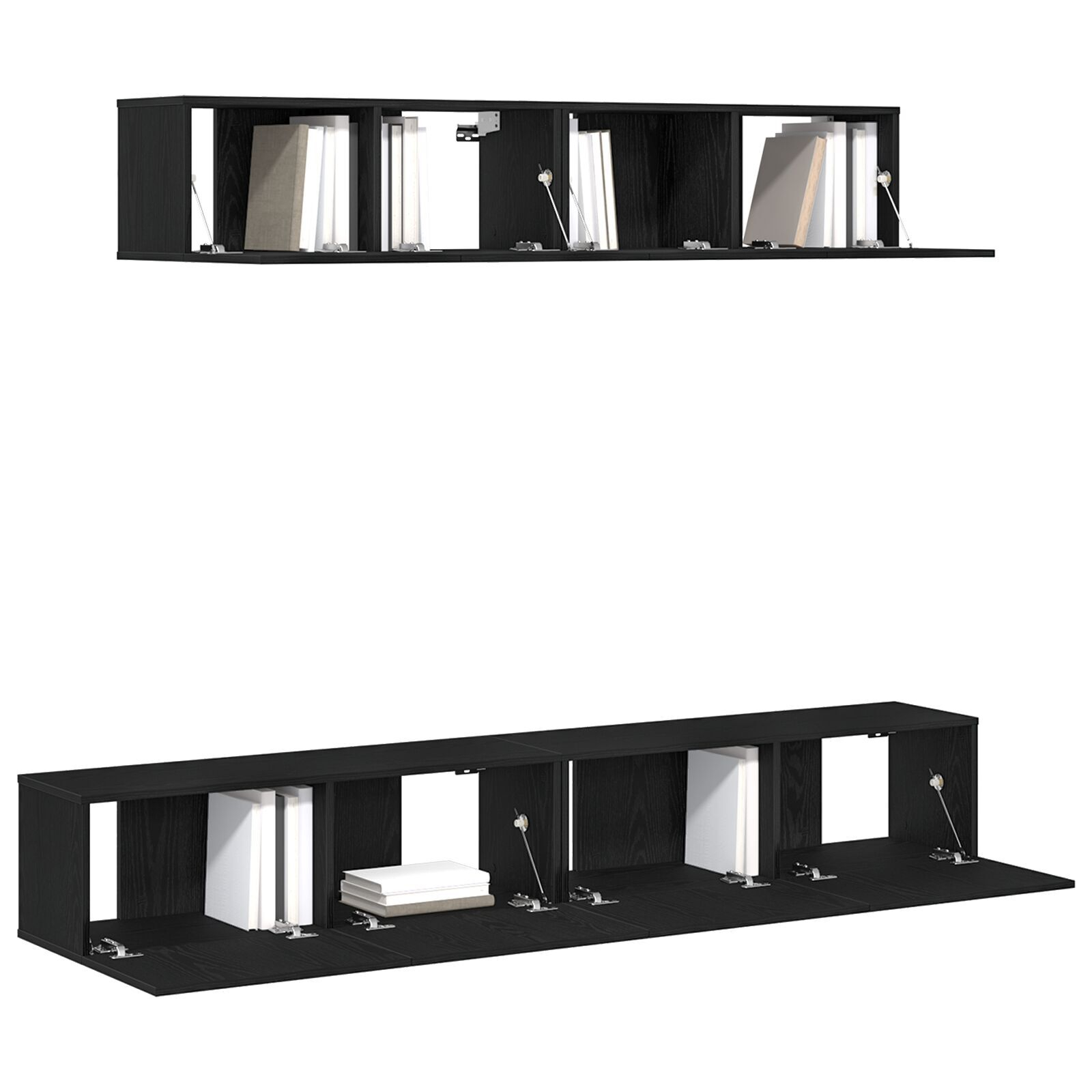 vidaXL Set comodă TV 4 pcs Stejar negru 100 x 30 x 30 cm Lemn compozit vidaXL Set comodă TV 4 pcs Stejar negru 100 x 30 x 30 cm Lemn compozit