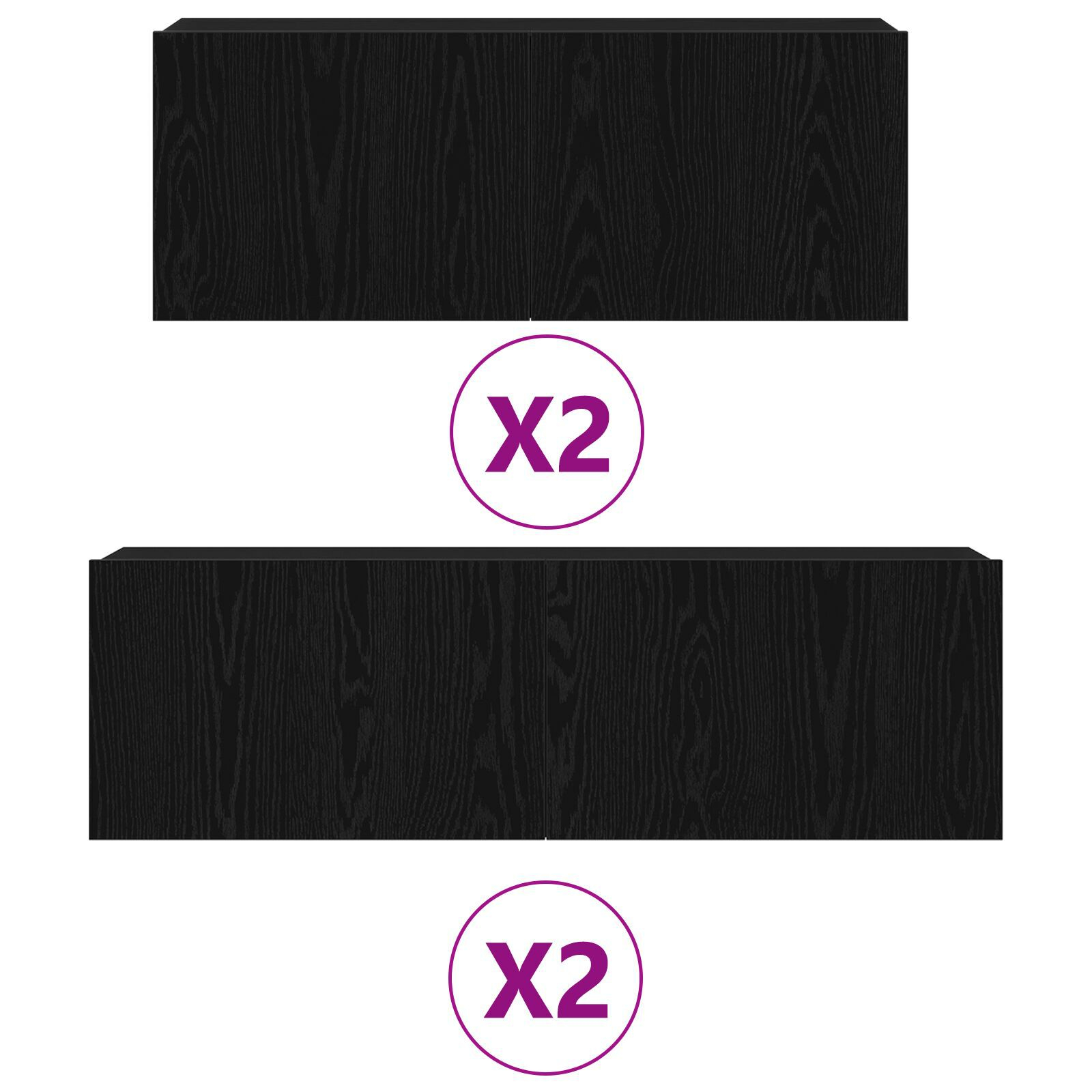 vidaXL Set comodă TV 4 pcs Stejar negru 100 x 30 x 30 cm Lemn compozit vidaXL Set comodă TV 4 pcs Stejar negru 100 x 30 x 30 cm Lemn compozit