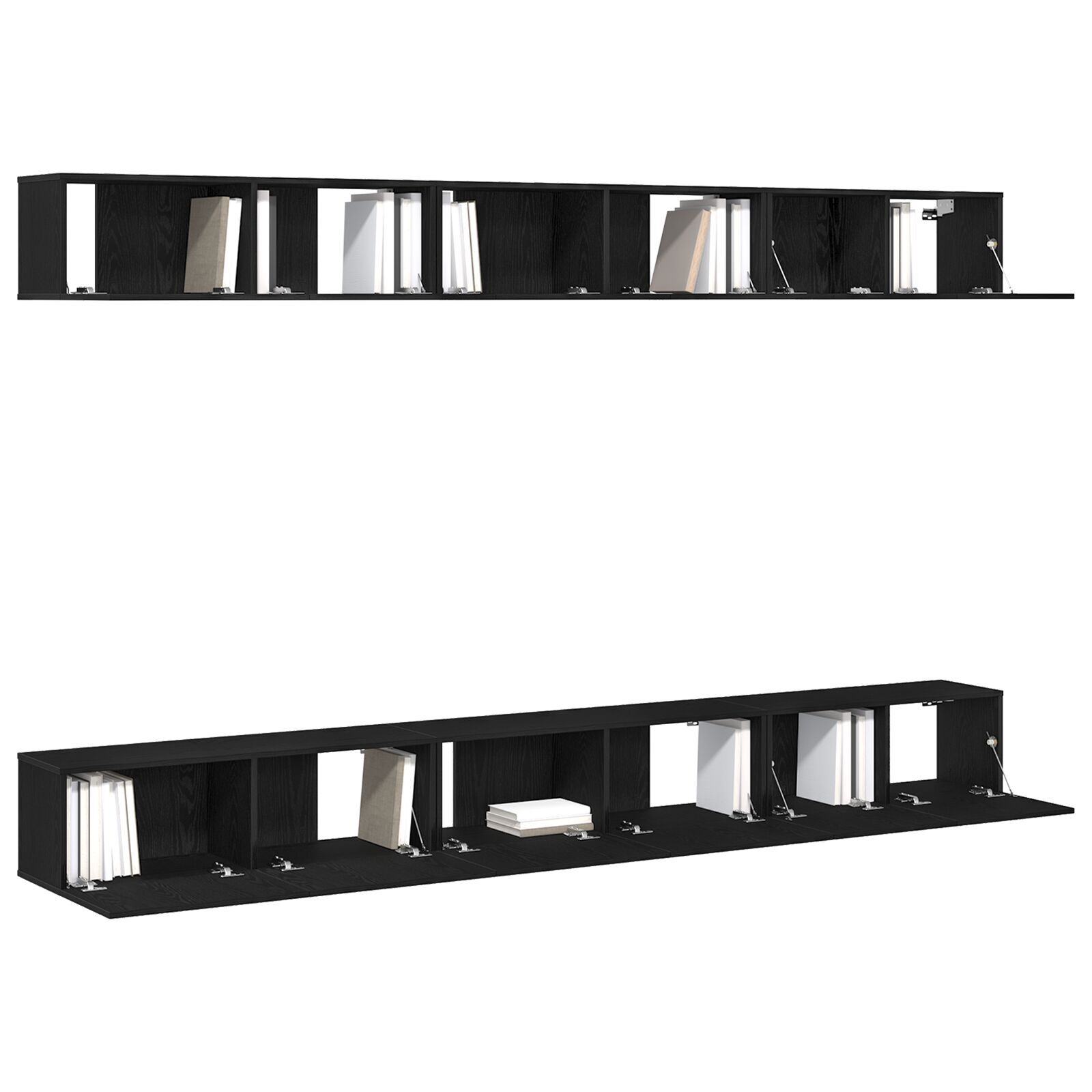 vidaXL Set comodă TV 6 pcs Stejar negru 100 x 30 x 30 cm Lemn compozit