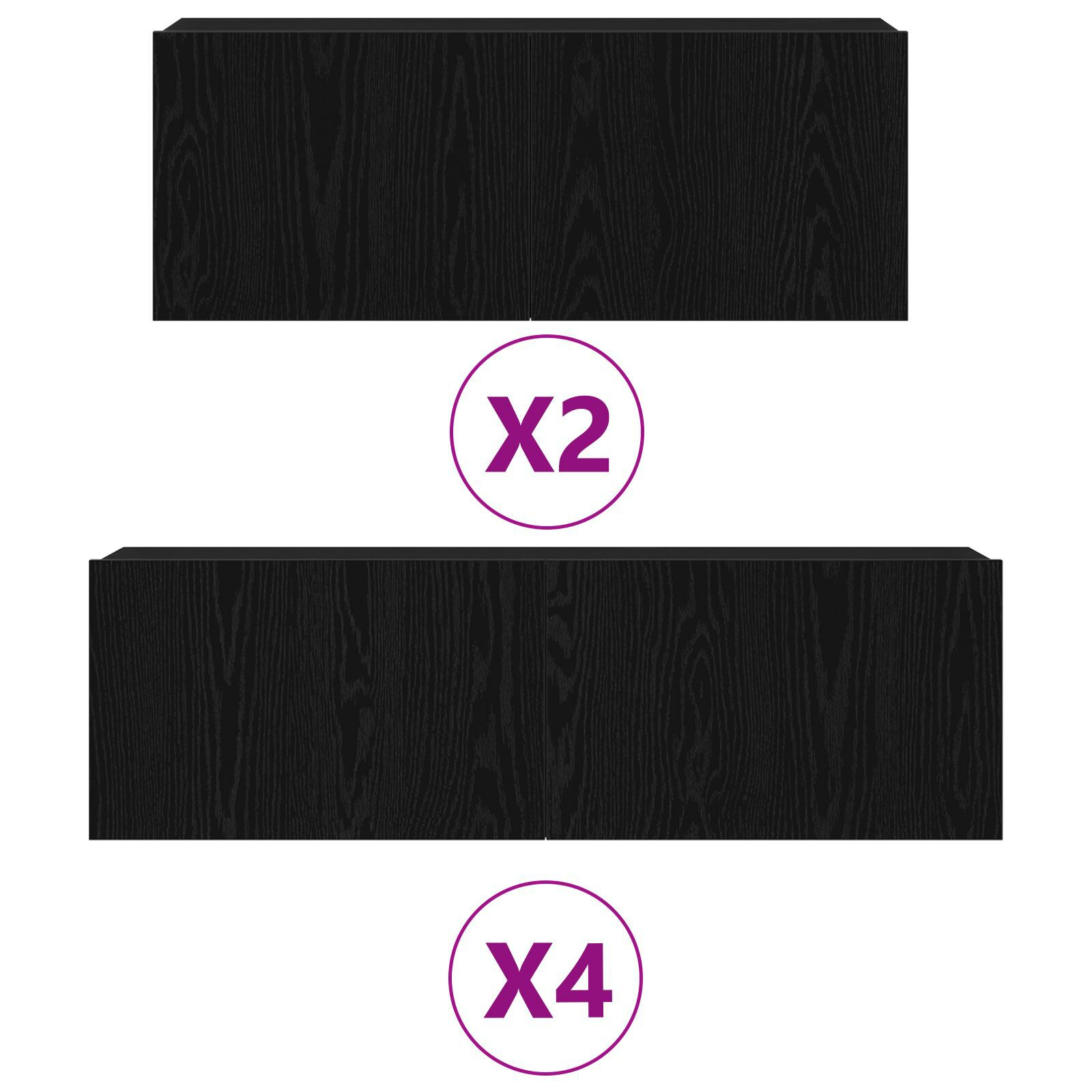 vidaXL Set comodă TV 6 pcs Stejar negru 100 x 30 x 30 cm Lemn compozit