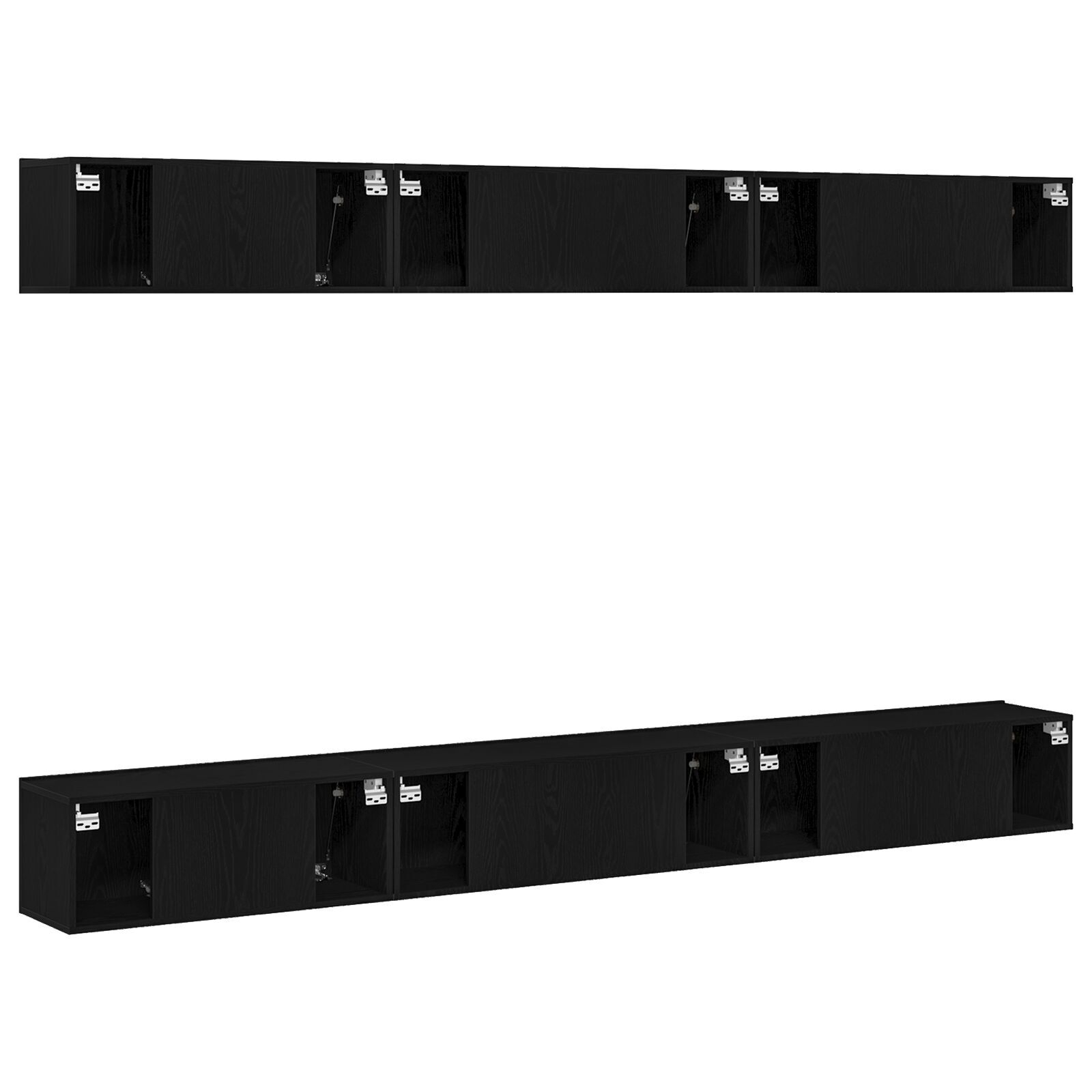 vidaXL Set comodă TV 6 pcs Stejar negru 100 x 30 x 30 cm Lemn compozit