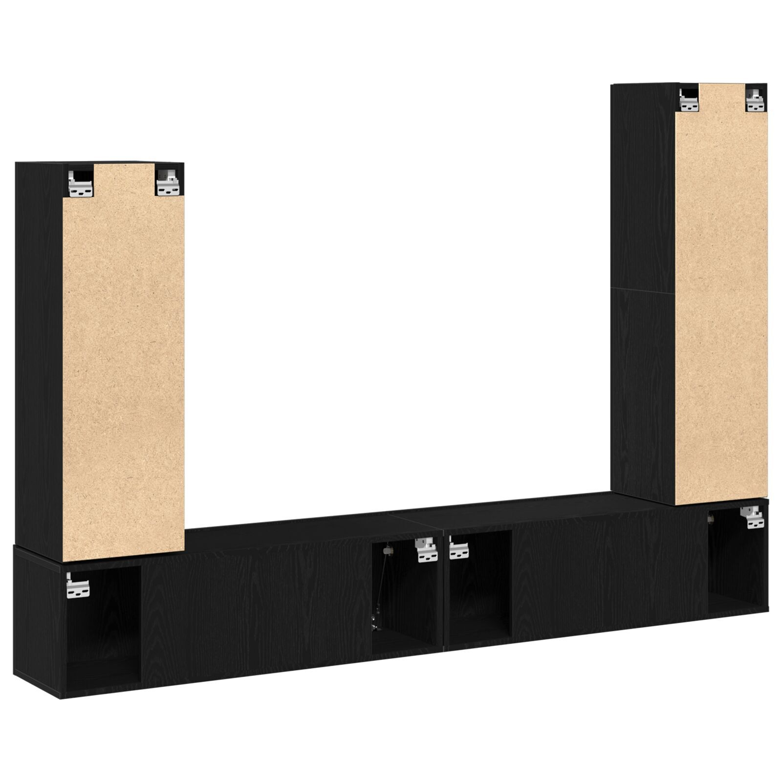 vidaXL Set comodă TV Pe perete 6 pcs Stejar negru 30.5 x 30 x 110 cm