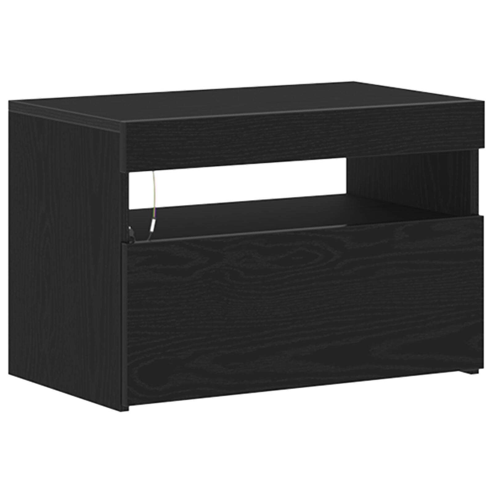 vidaXL Dulap de nopte cu lumini LED Stejar negru 60x35x40 cm Lemn proiectat vidaXL Dulap de nopte cu lumini LED Stejar negru 60x35x40 cm Lemn proiectat
