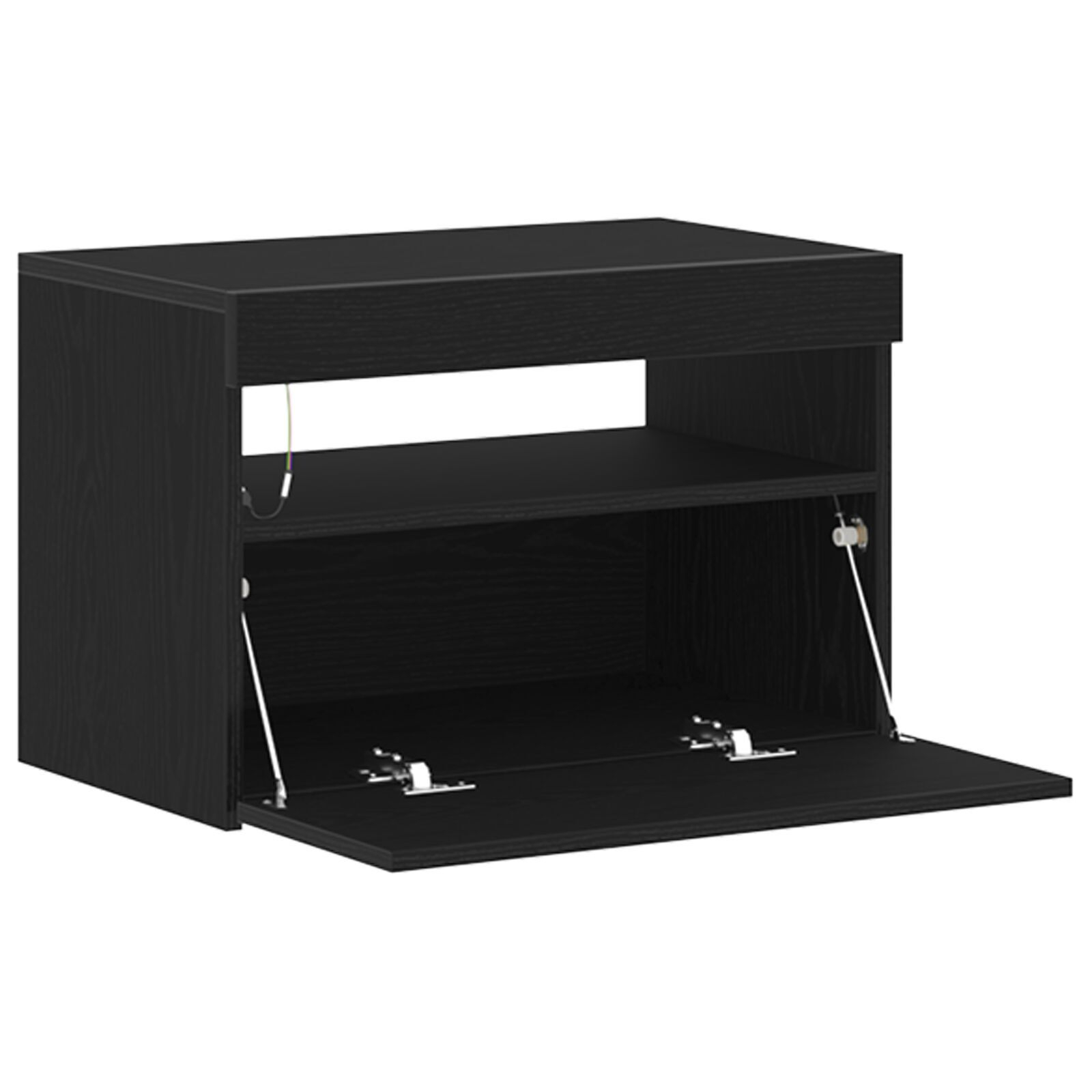 vidaXL Dulap de nopte cu lumini LED Stejar negru 60x35x40 cm Lemn proiectat vidaXL Dulap de nopte cu lumini LED Stejar negru 60x35x40 cm Lemn proiectat