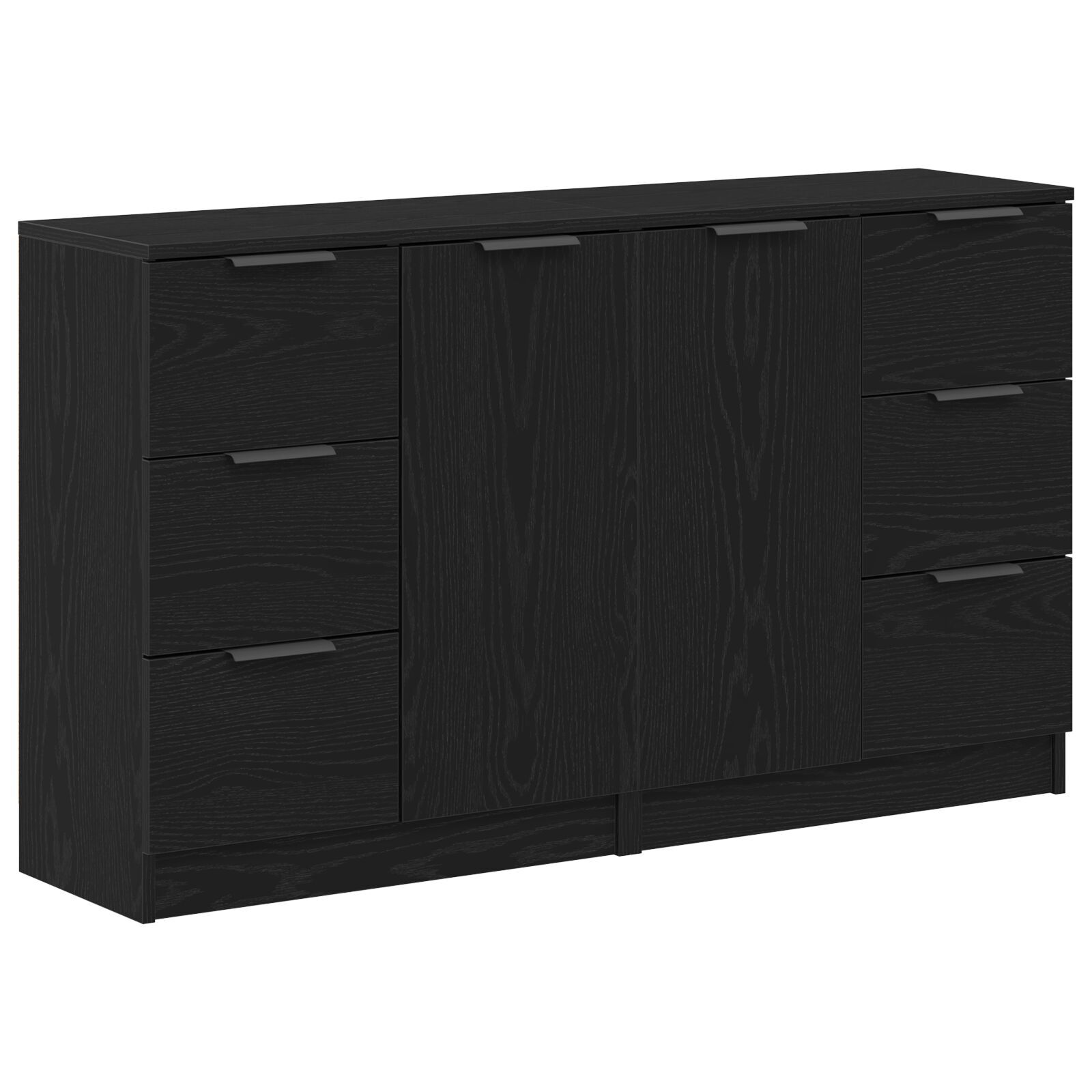 vidaXL Sideboard cu sertar Stejar Negru 180 x 30 x 70 cm Lemn compozit