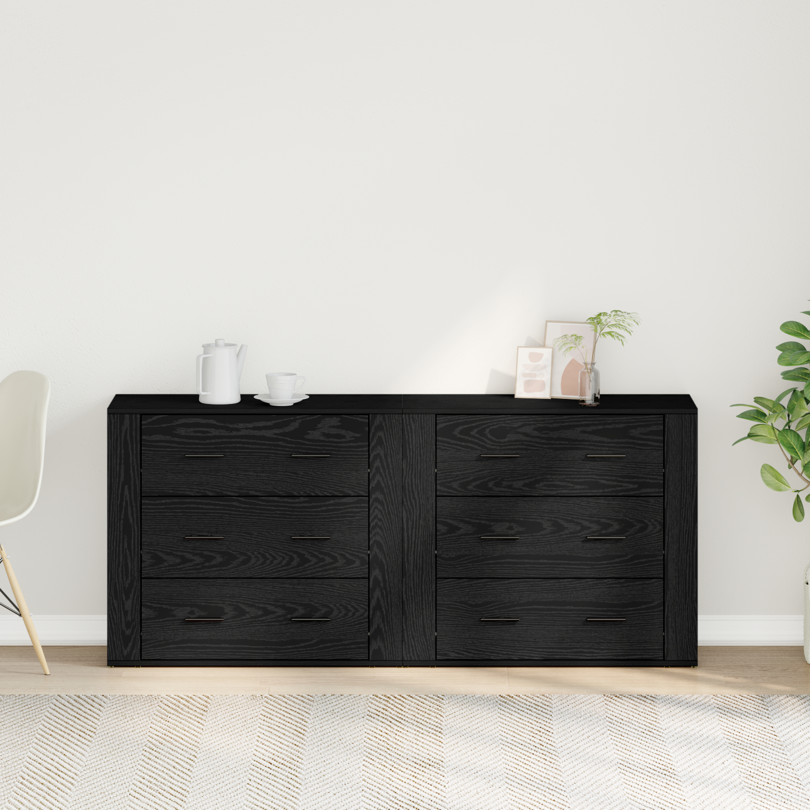 vidaXL Bufet cu sertar Stejar Negru 160 x 33 x 70 cm Lemn compozit vidaXL Bufet cu sertar Stejar Negru 160 x 33 x 70 cm Lemn compozit