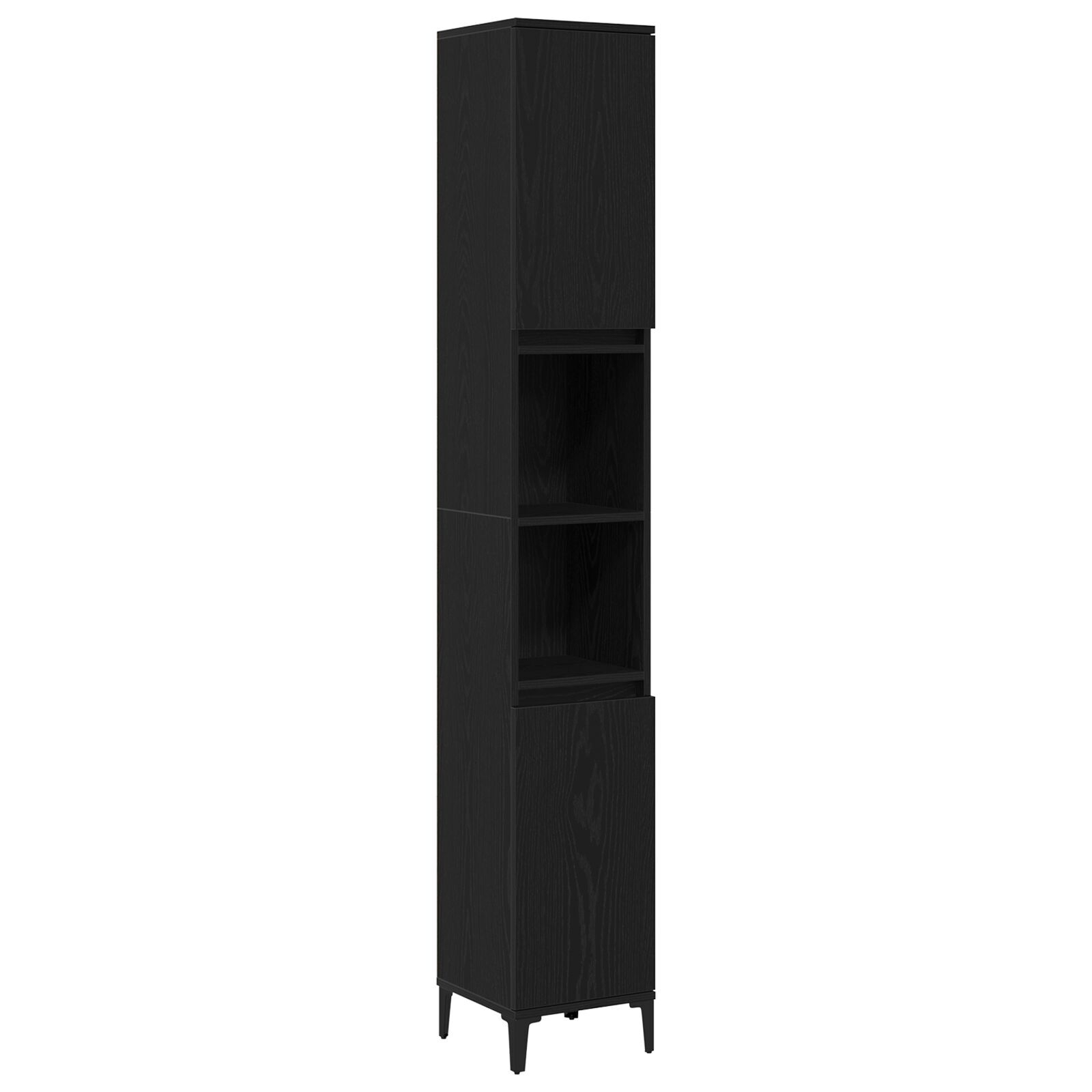 vidaXL Set de mobilier pentru baie cu ușă 3 pcs Negru 30 x 30 x 180 cm vidaXL Set de mobilier pentru baie cu ușă 3 pcs Negru 30 x 30 x 180 cm