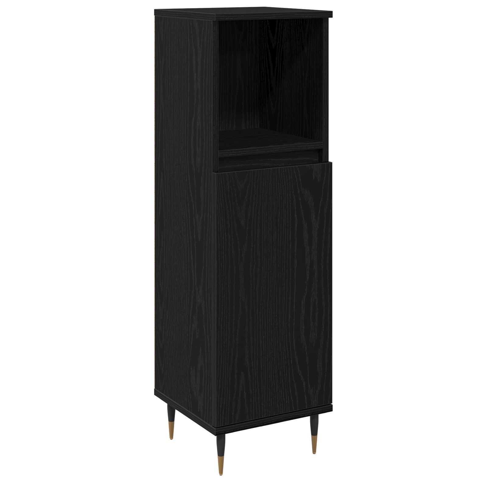 vidaXL Set de mobilă pentru baie 3 pcs Stejar Negru 30 x 30 x 190 cm vidaXL Set de mobilă pentru baie 3 pcs Stejar Negru 30 x 30 x 190 cm
