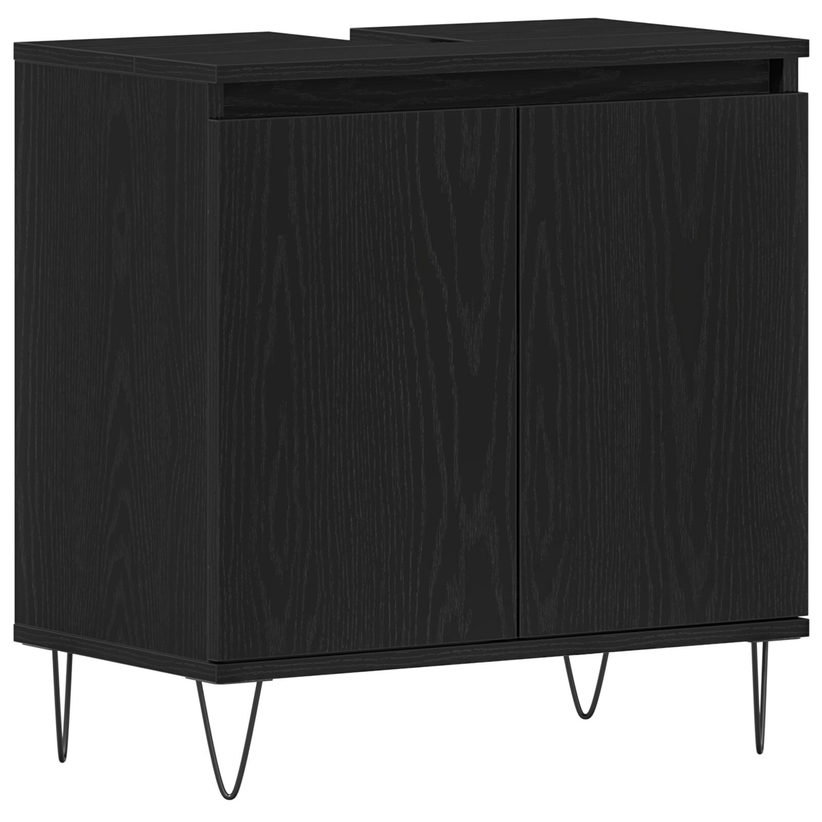 vidaXL Set de Mobilier pentru Baie 3 pcs Stejar Negru 30 x 30 x 190 cm