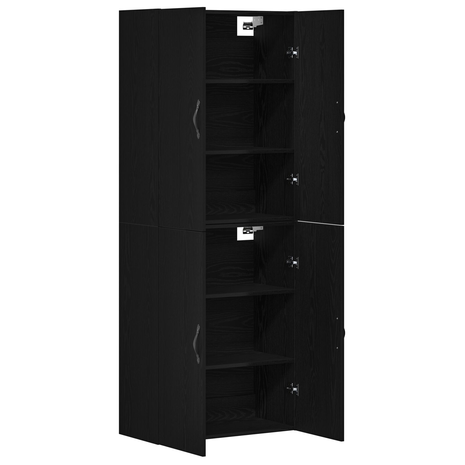 vidaXL Dulap montat pe perete 2 pcs Stejar negru 69.5 x 34 x 90 cm