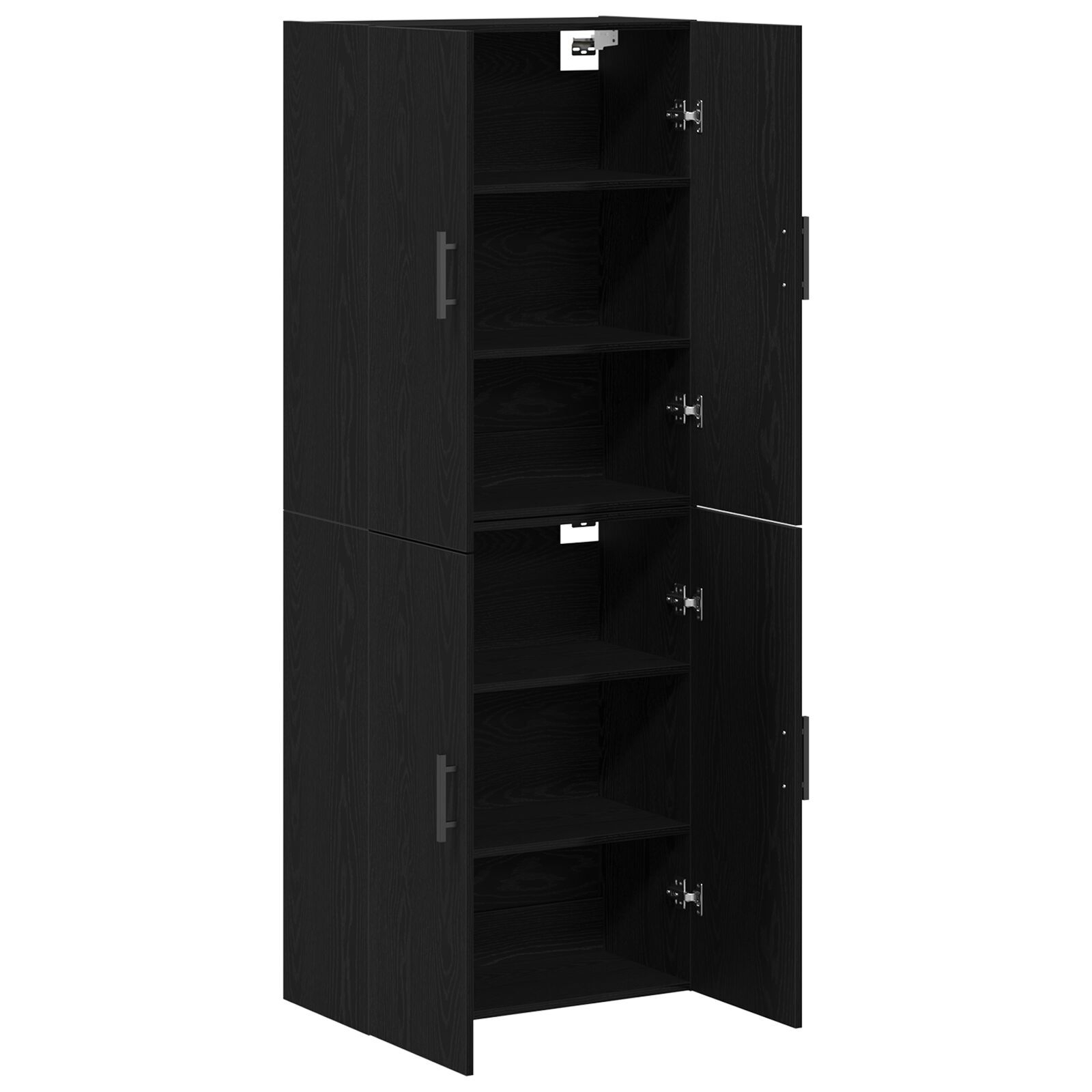 vidaXL Dulap montat pe perete 2 pcs Stejar negru 69.5 x 34 x 90 cm