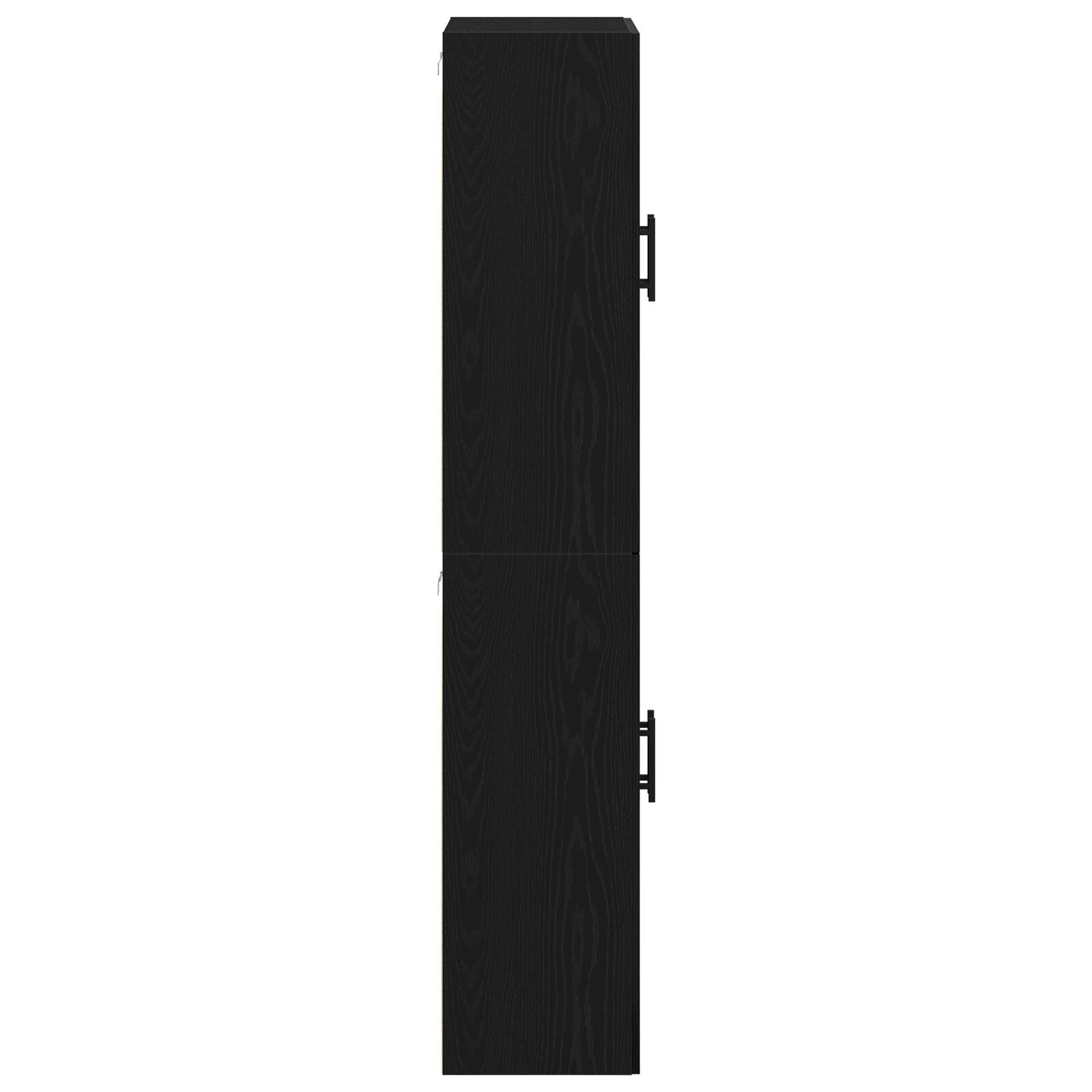 vidaXL Dulap montat pe perete 2 pcs Stejar negru 69.5 x 34 x 90 cm