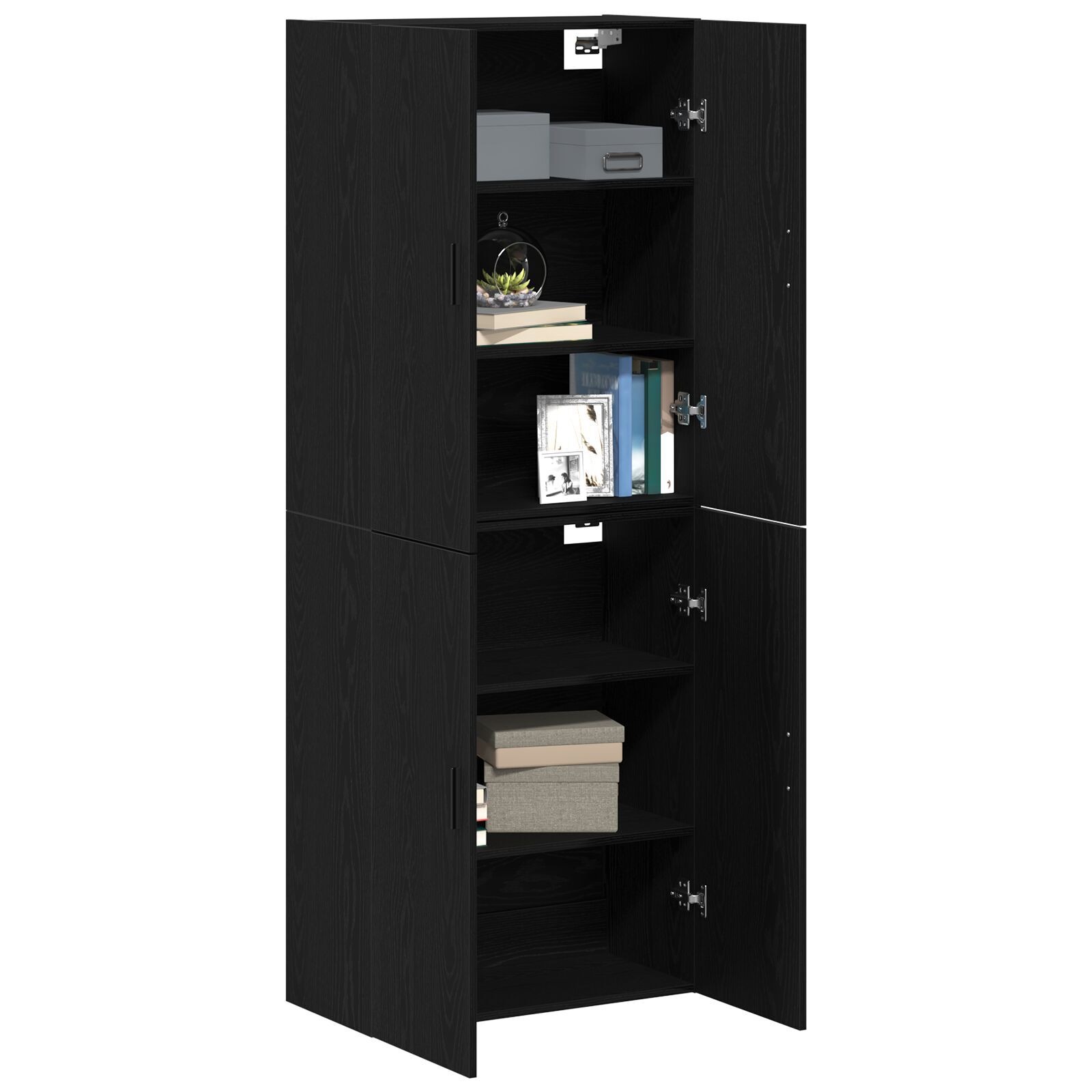 vidaXL Dulap montat pe perete 2 pcs Stejar negru 69.5 x 34 x 90 cm